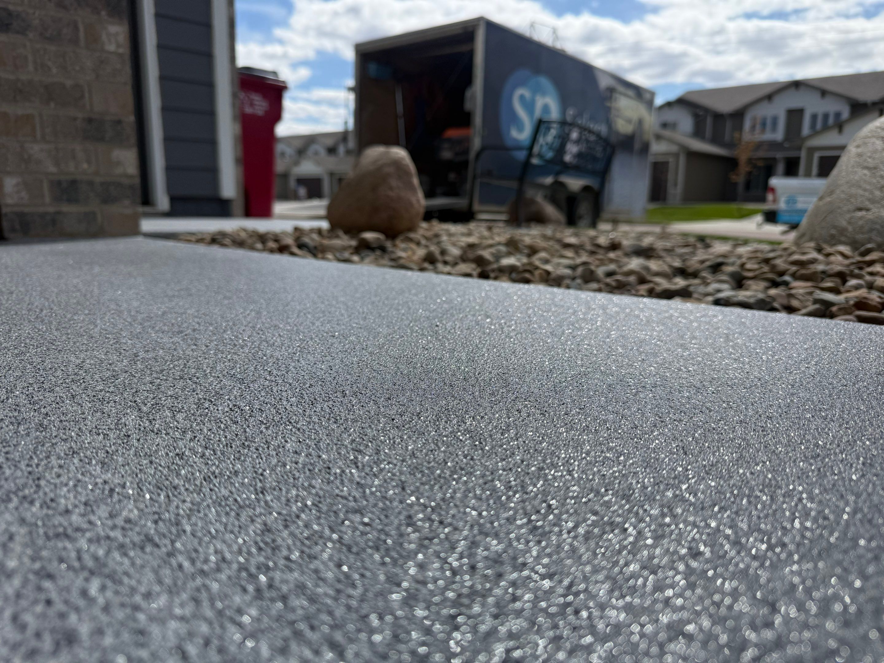 Decorative Flake Concrete Coating for Sioux Falls Porch and Patio by Select Painting, Coatings & Garage Cabinets