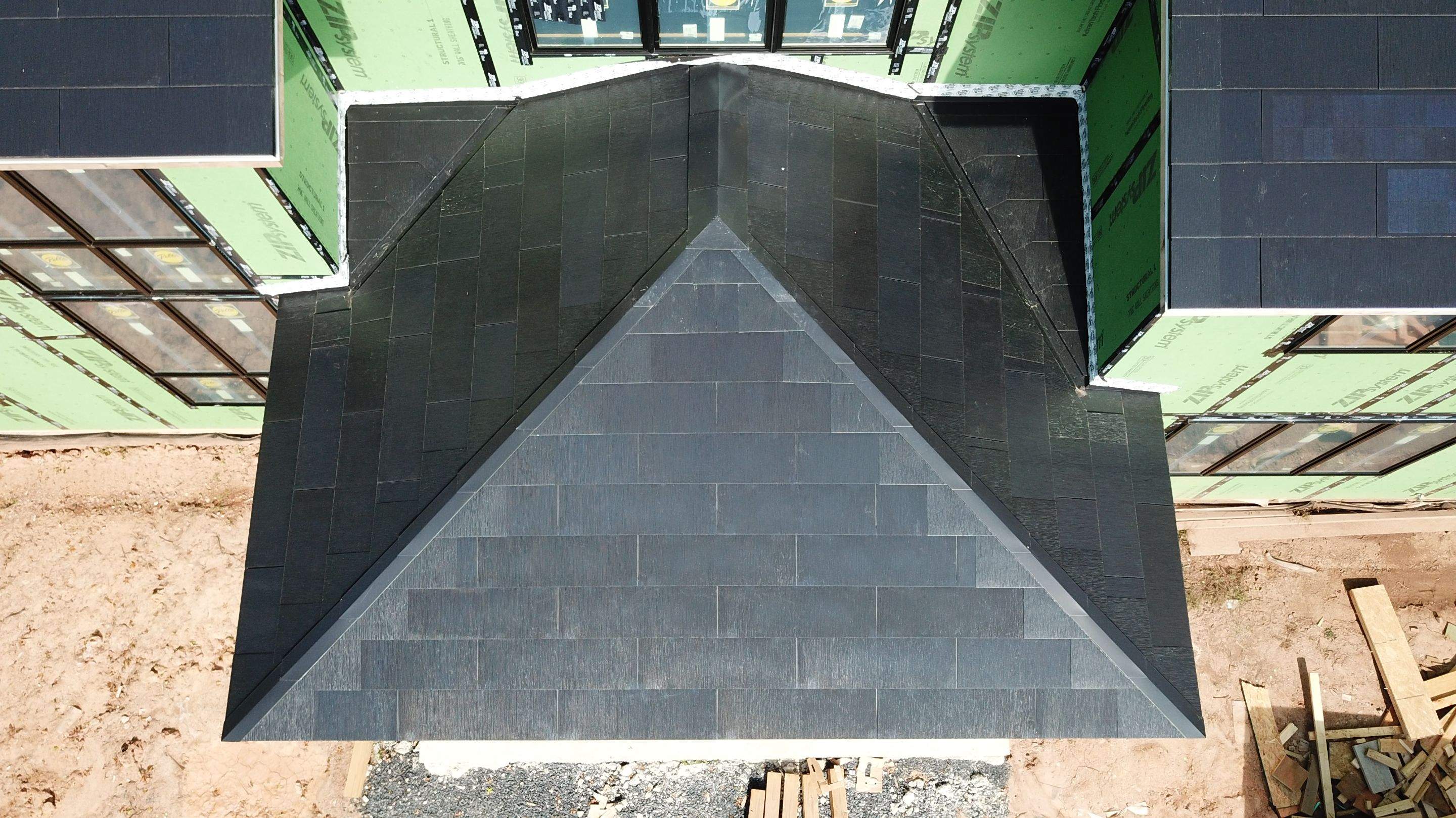 Tesla Solar Roof  using Tesla Solar Roof V3 tiles by American Home Contractors