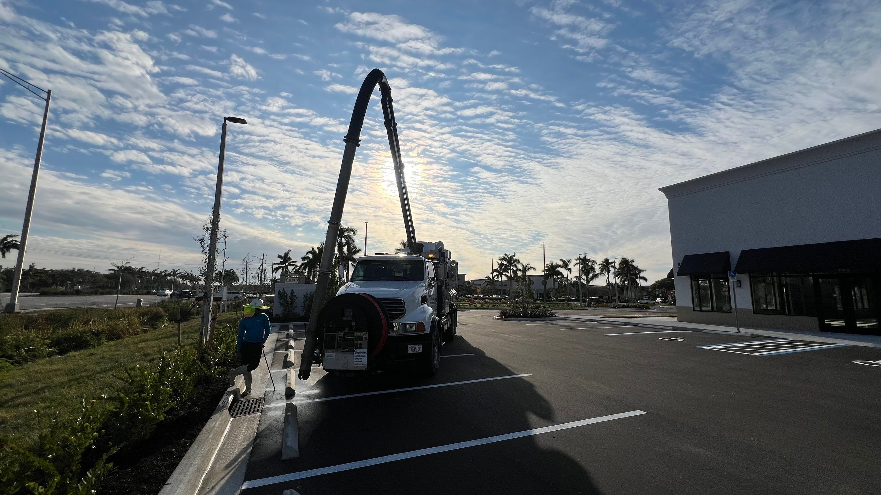 New Construction Commercial Parcel Stormwater System Cleaning by APS Power & Water