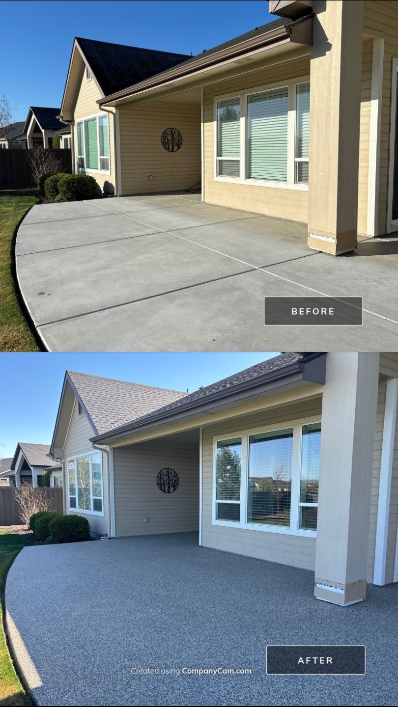 Vuba Stone Patio Makeover for Eva by Mr. Mudd Concrete