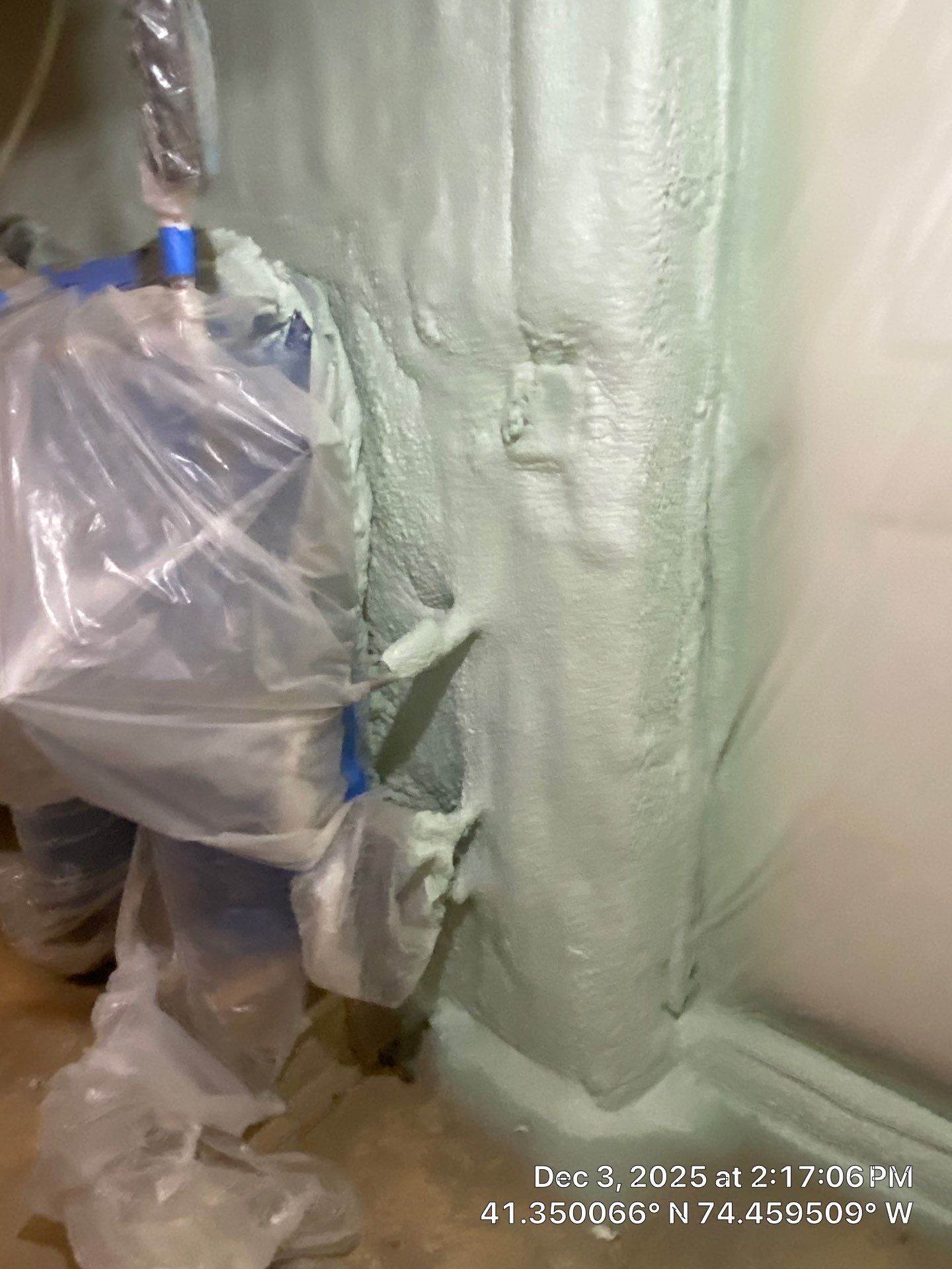 Basement Exterior Walls using Closed Cell Spray Foam by NYS Foam & Energy