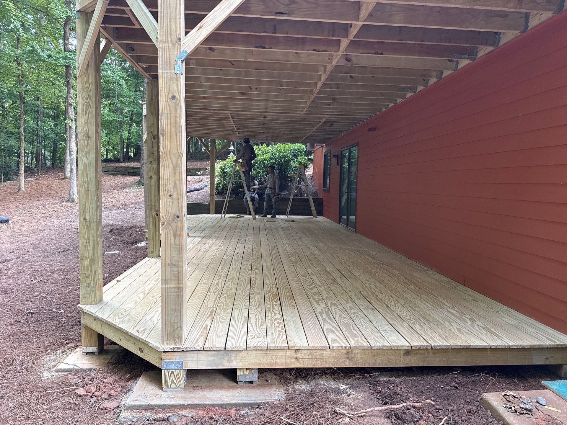 Marietta, GA Two-Tier Wood Deck Rebuild  by Nelson Exteriors 