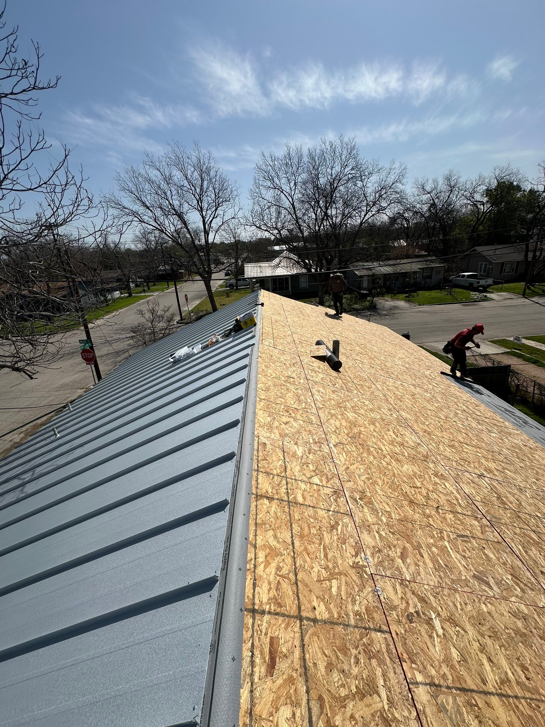 Residential Metal Roof Installation using McElroy Metal by Premier Roofing and Contracting