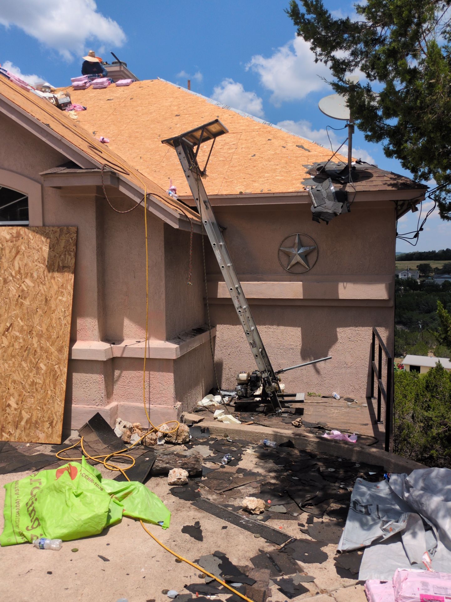 3 story roof Replacement  by Chavez Construction and Home Services 