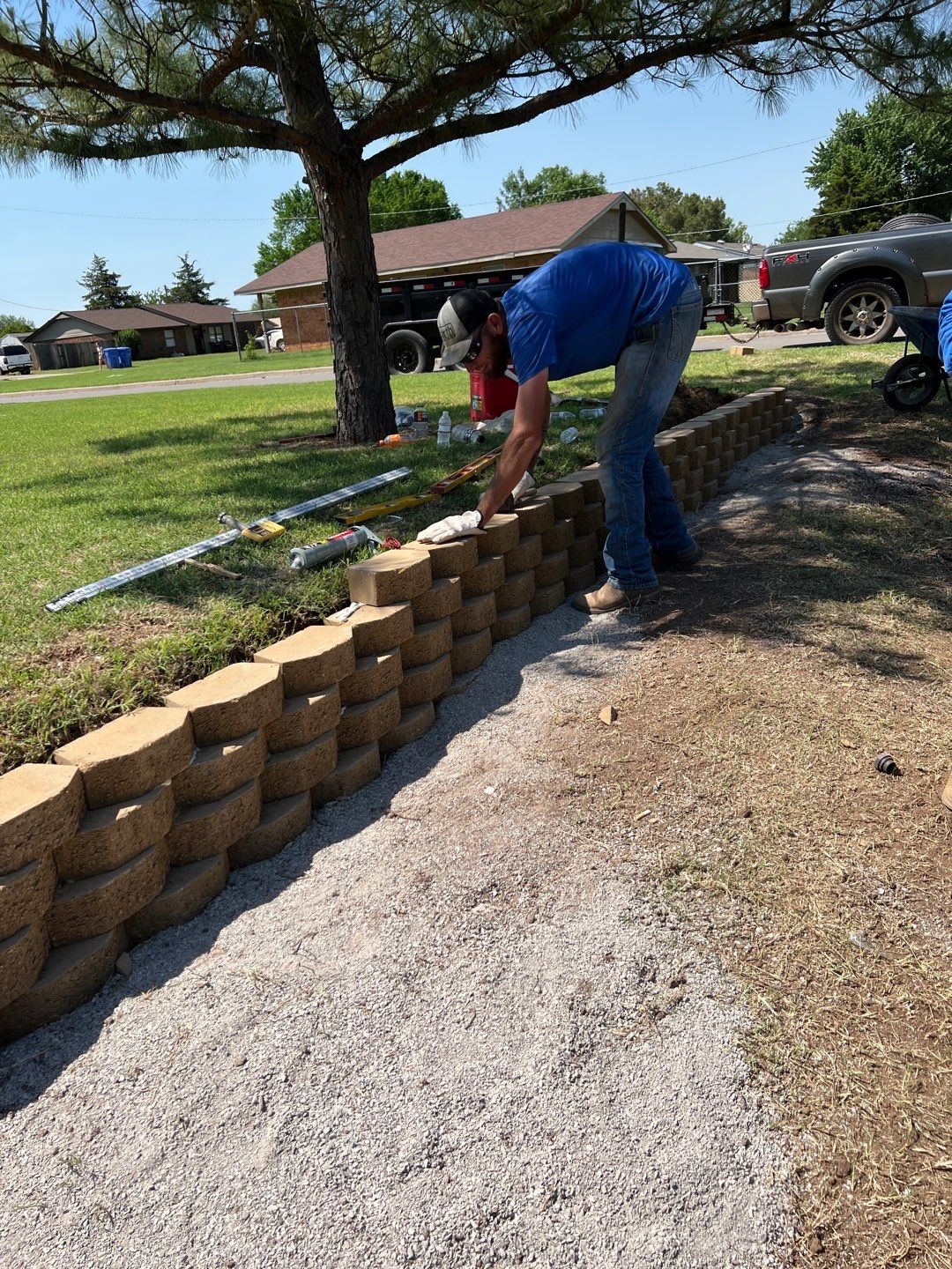 Retaining Wall using Rocks by Clays Services Inc