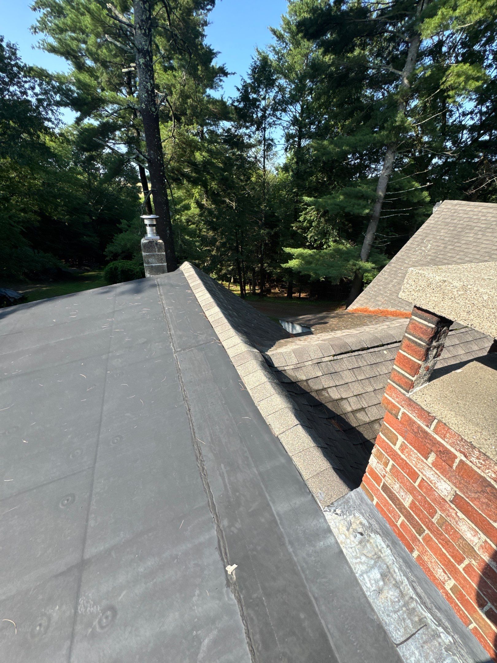 Roof Replacement & Dead Valley Repair in Kensington, NH | GAF Timberline Weathered Wood by Compass exteriors