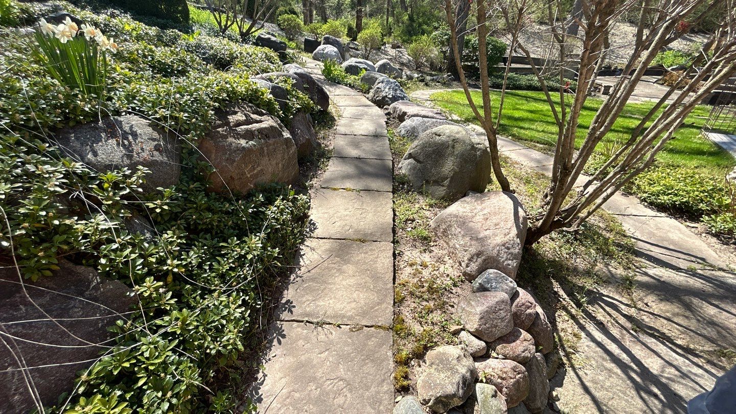 natural stone using Algaecide, soft wash soap by Northern Power Washing LLC.