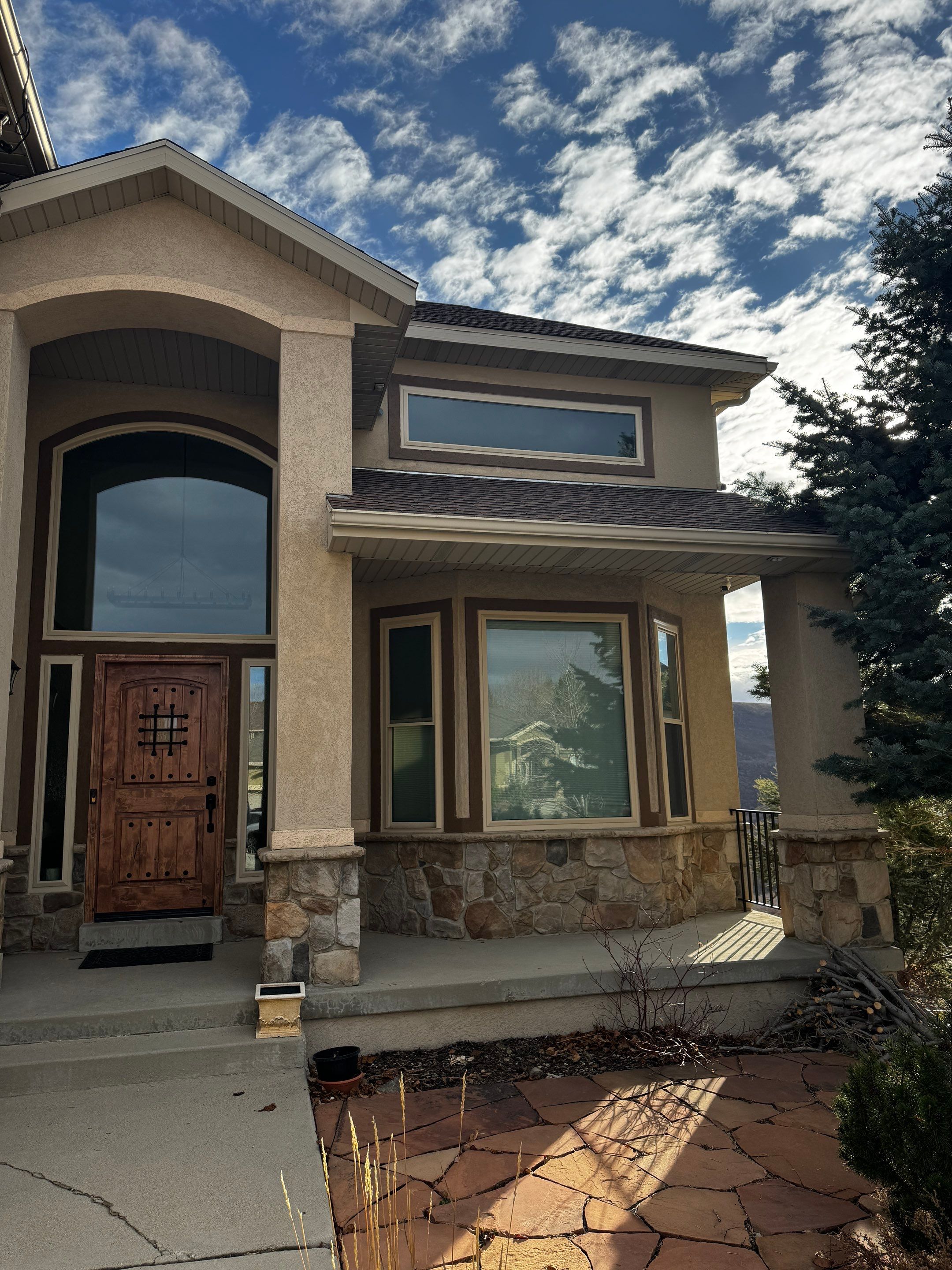Draper | Master Stucco Conversion | Cobblestone, Iron Gray & Woodtone by Ideal Siding Utah