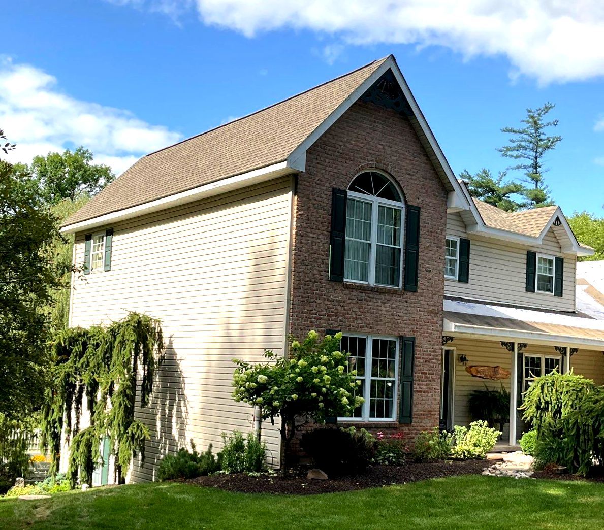 GAF Timberline Ultra HDZ Roof Replacement with Seamless Gutters by Esh Builders