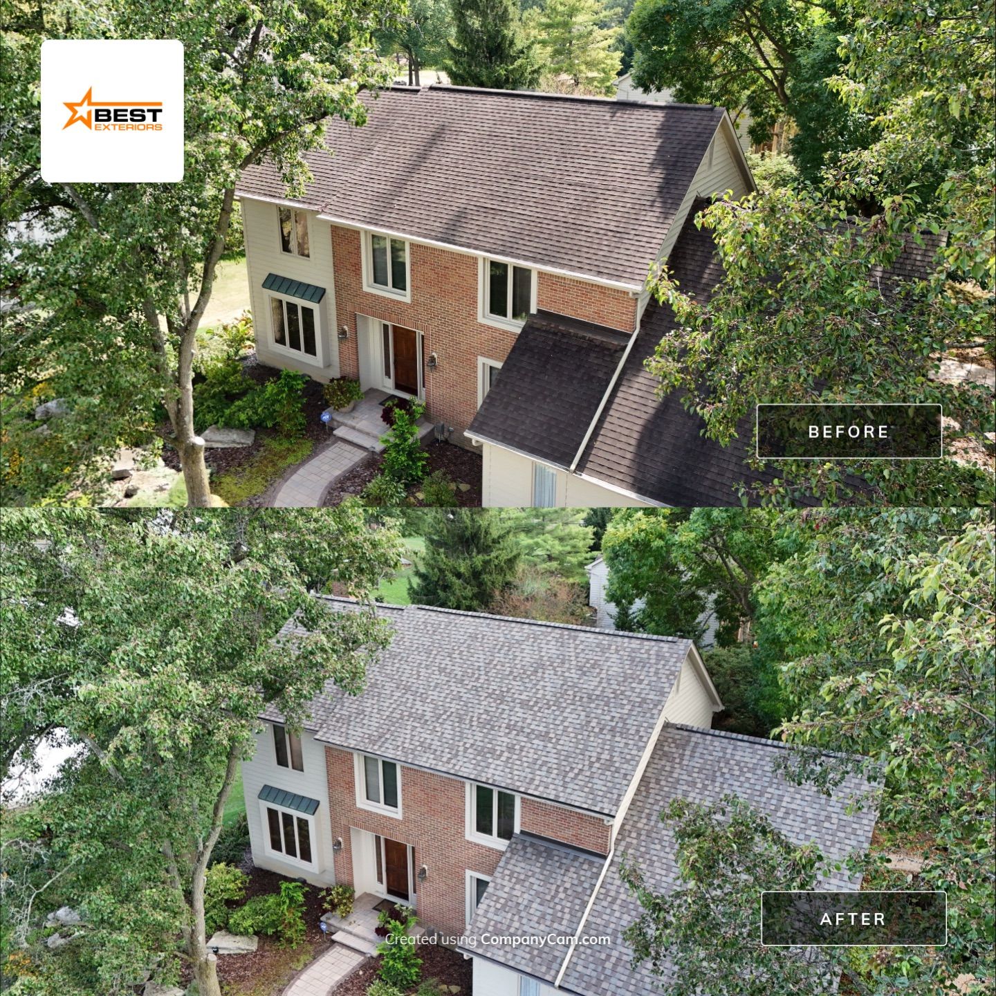 Residential Roofing installation using Certainteed Landmark Pro Shingles and Gutter Guard Installation by Best Roofing & Siding Company