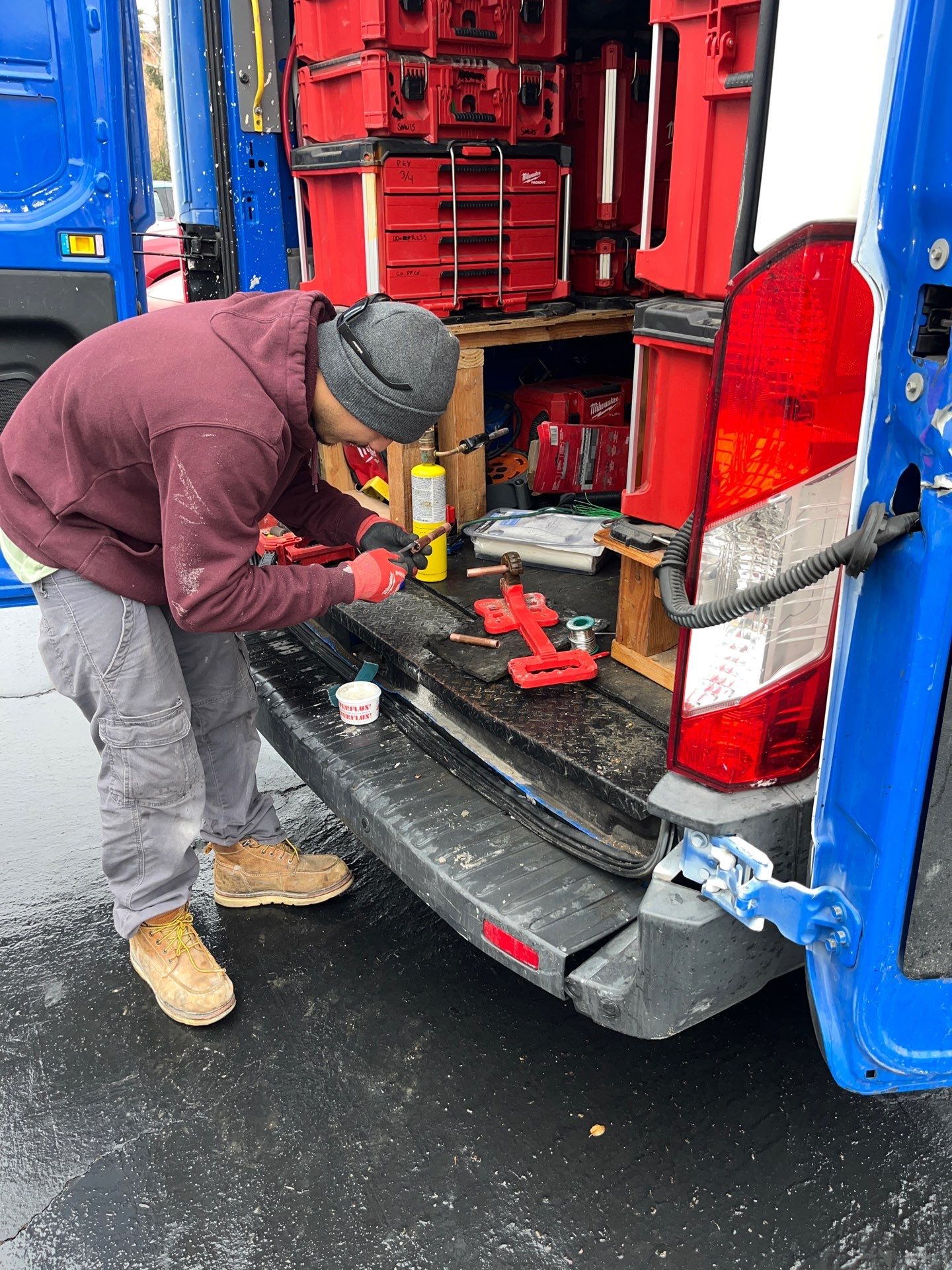 Installing New Piping. by Us Plumbing 
