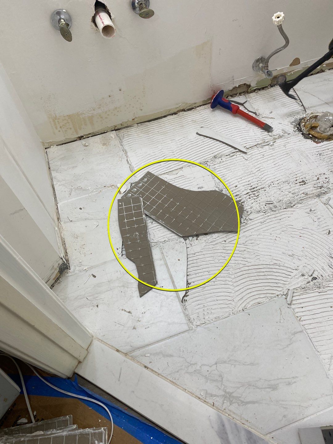 Bathroom Remodel using Two new bathroom design and new floors by Alpha Design Services