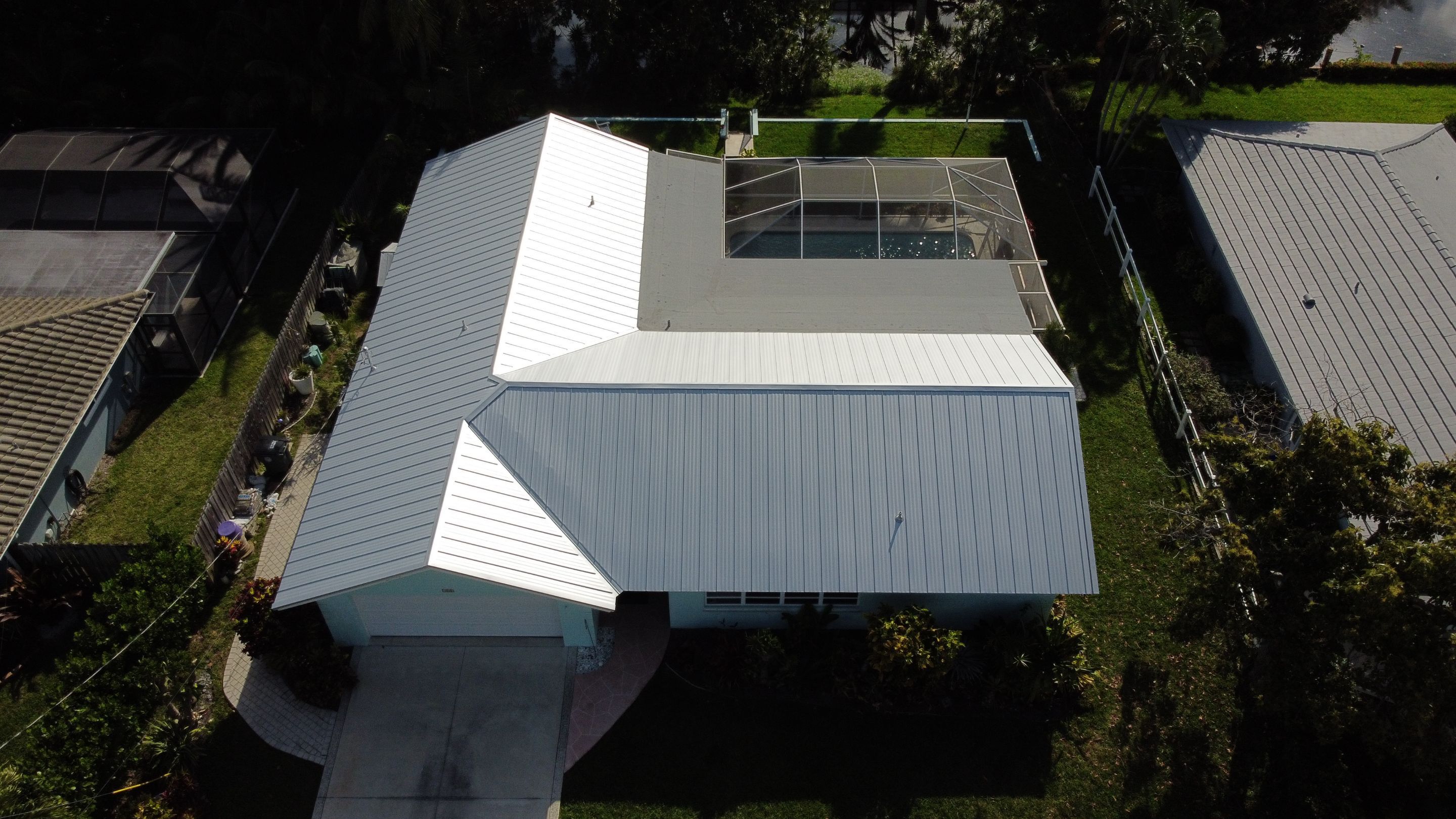 Residential Roofing Installation using 1" Nail strip metal roof by BLUES BROTHERS ROOFING