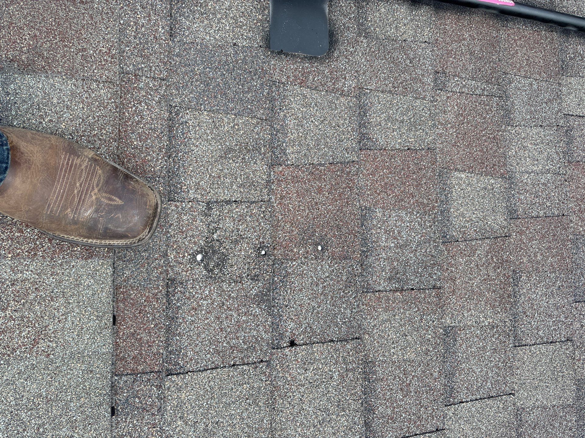 Hail Damage using Owen's Corning Duration (Lifetime) Shingles by Roof Repair Company