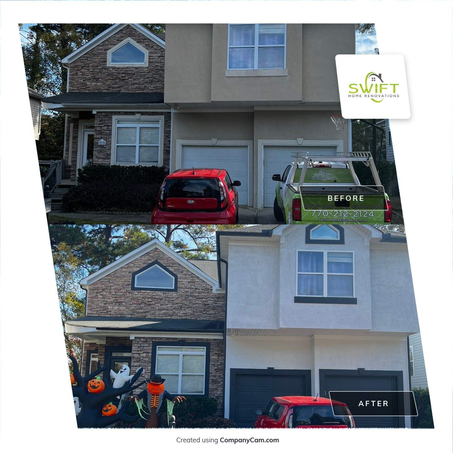 Exterior Painting and Trim Refresh for Atlanta Two-Story Home by Swift Home Renovations