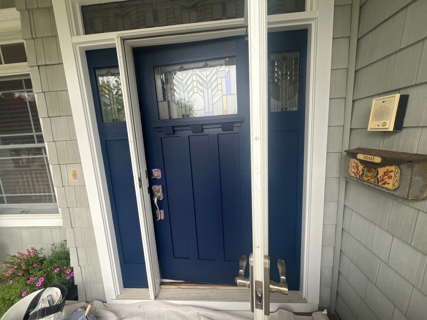 Front Door Transformation: Front Weathered to Bold & Beautiful by Fresh Coat Works LLC