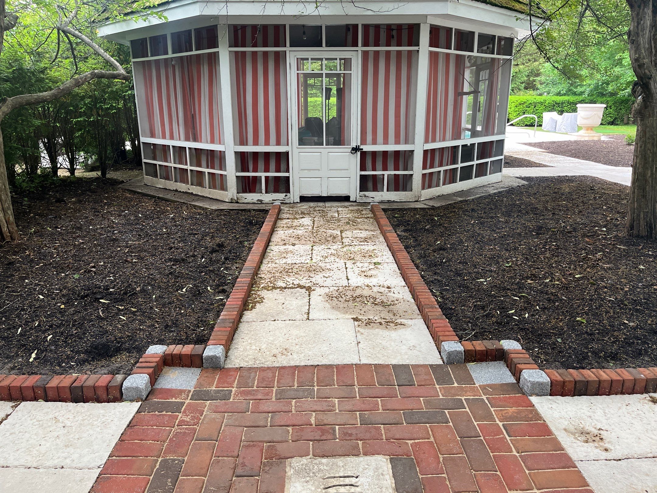 Brick paver clean, sand and seal.  using Algaecide, soft wash soap by Northern Power Washing LLC.