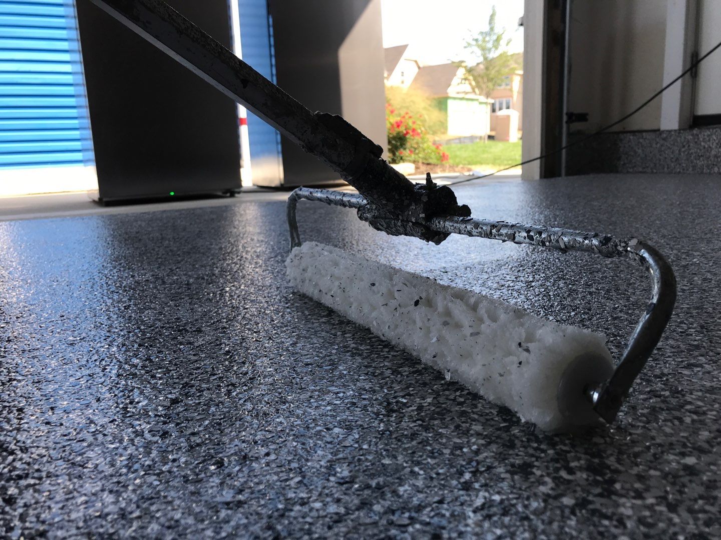 Garage using Slate Stone by Select Painting, Coatings & Garage Cabinets