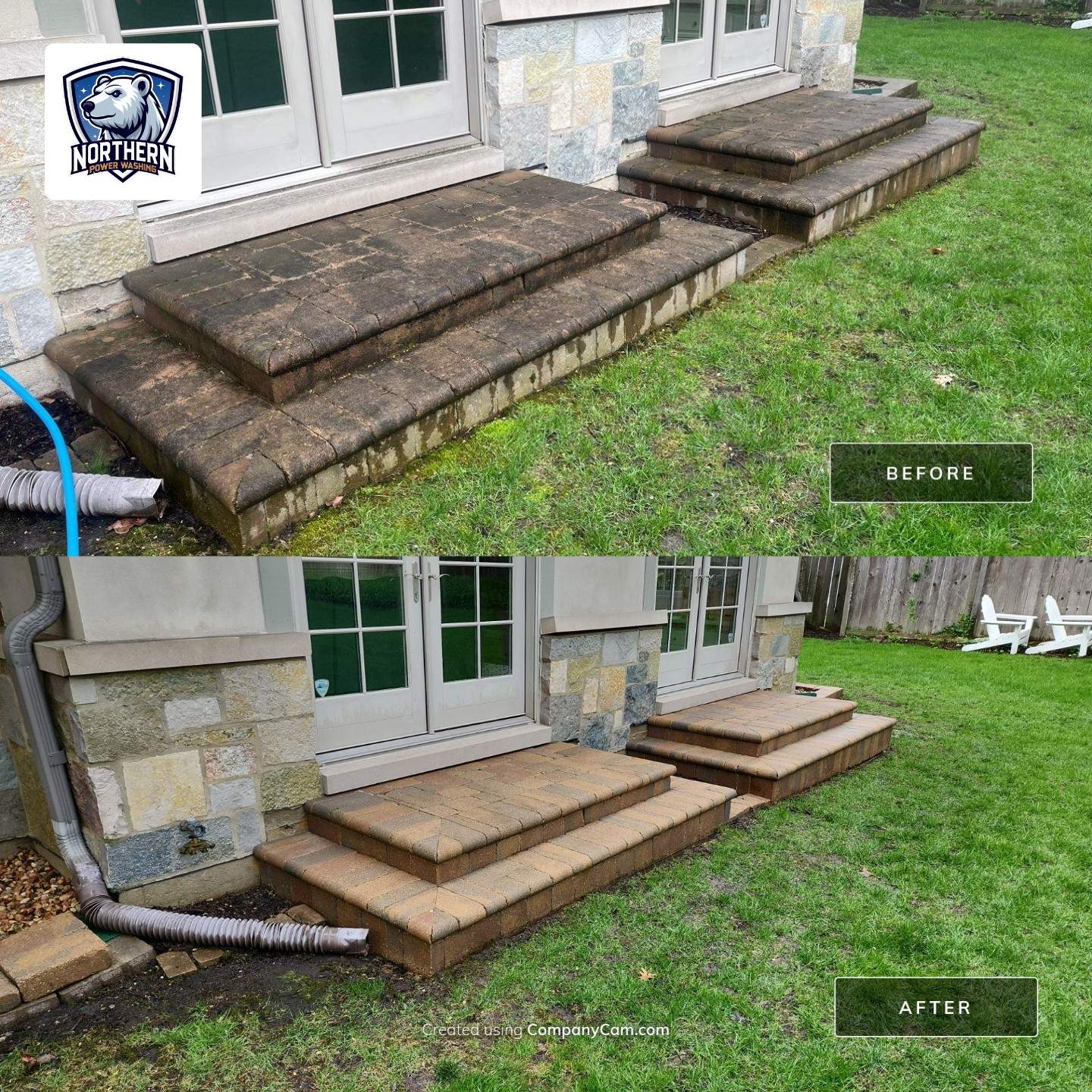 bluestone using Algaecide, soft wash soap by Northern Power Washing LLC.