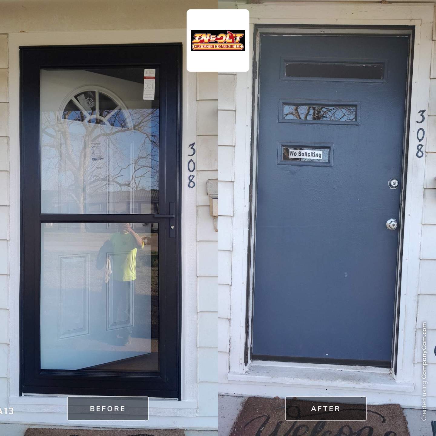 Storm damage restoration project by In & Out Construction & Remodeling, LLC