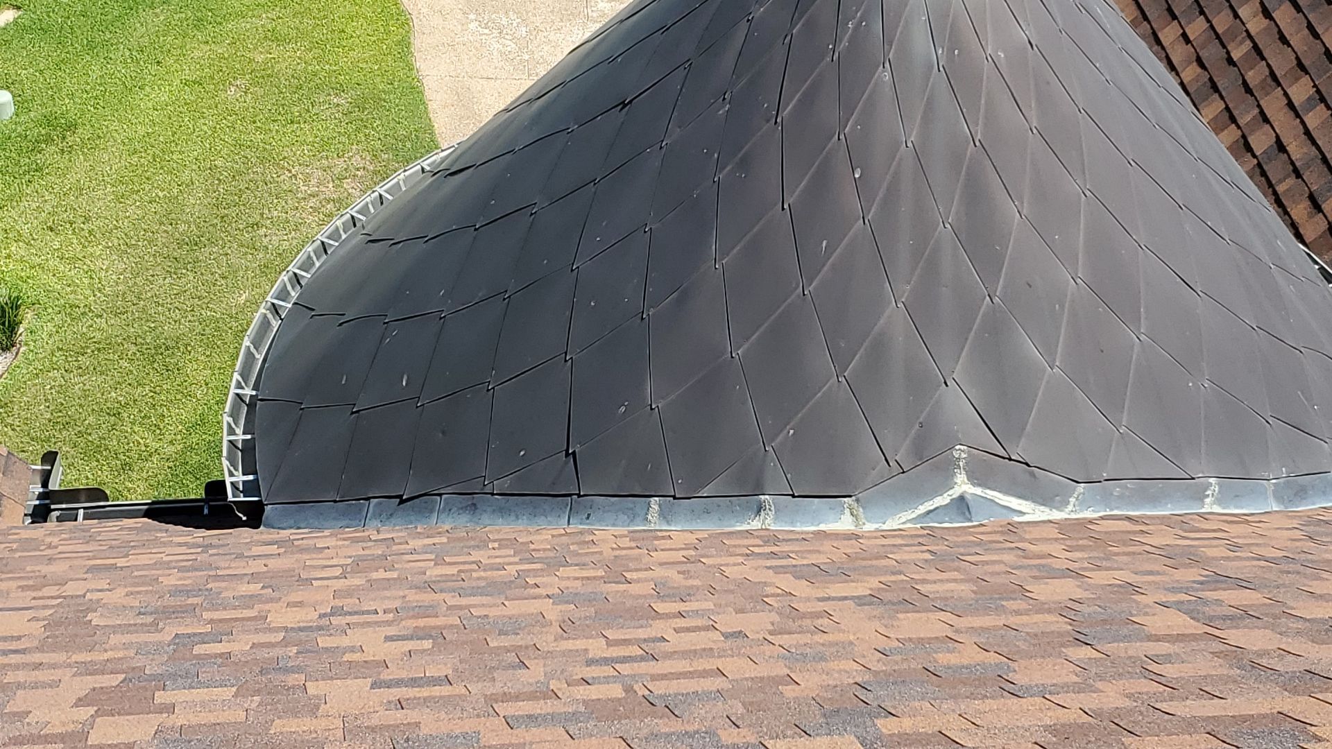 Residential Roofing Installation using Certainteed Landmark with custom Copper Turret by Becker Roofing and Exteriors