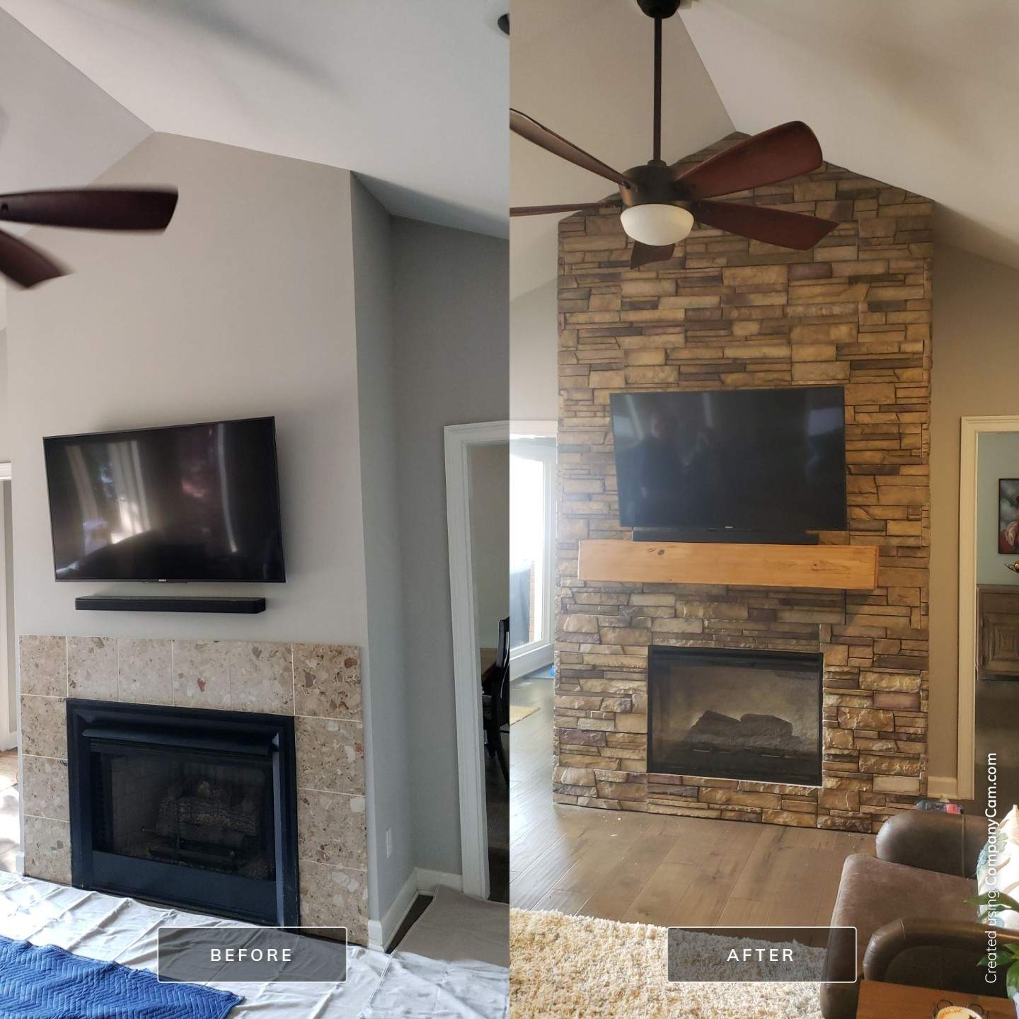 A Fireplace Transformation That's Staggering! by A Step Above Handy LLC 
