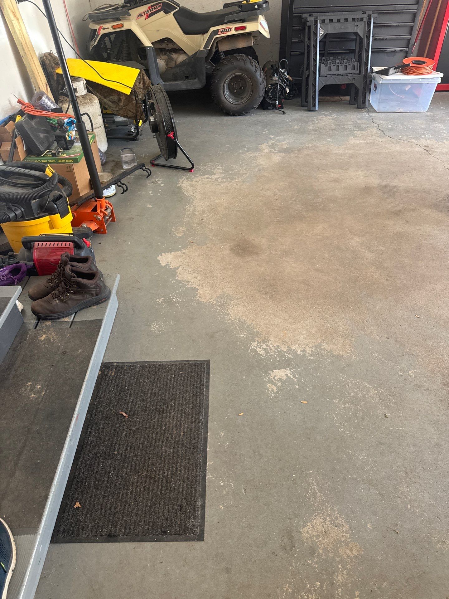 Custom Speckled Epoxy Garage Floor Coating in Fruitport, Michigan by Gordon Painting