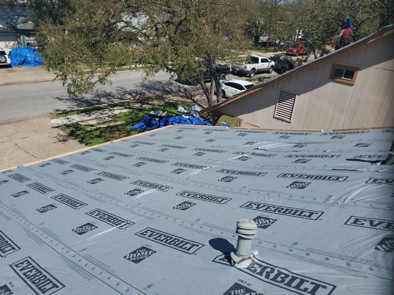 Residential Asphalt Shingle Roof Replacement and Decking Repair in Round Rock by Caliber Restoration LLC