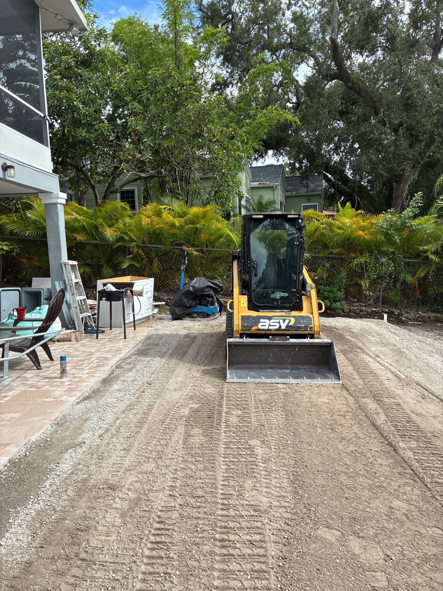 Grading back yard oasis by Level One Grading 