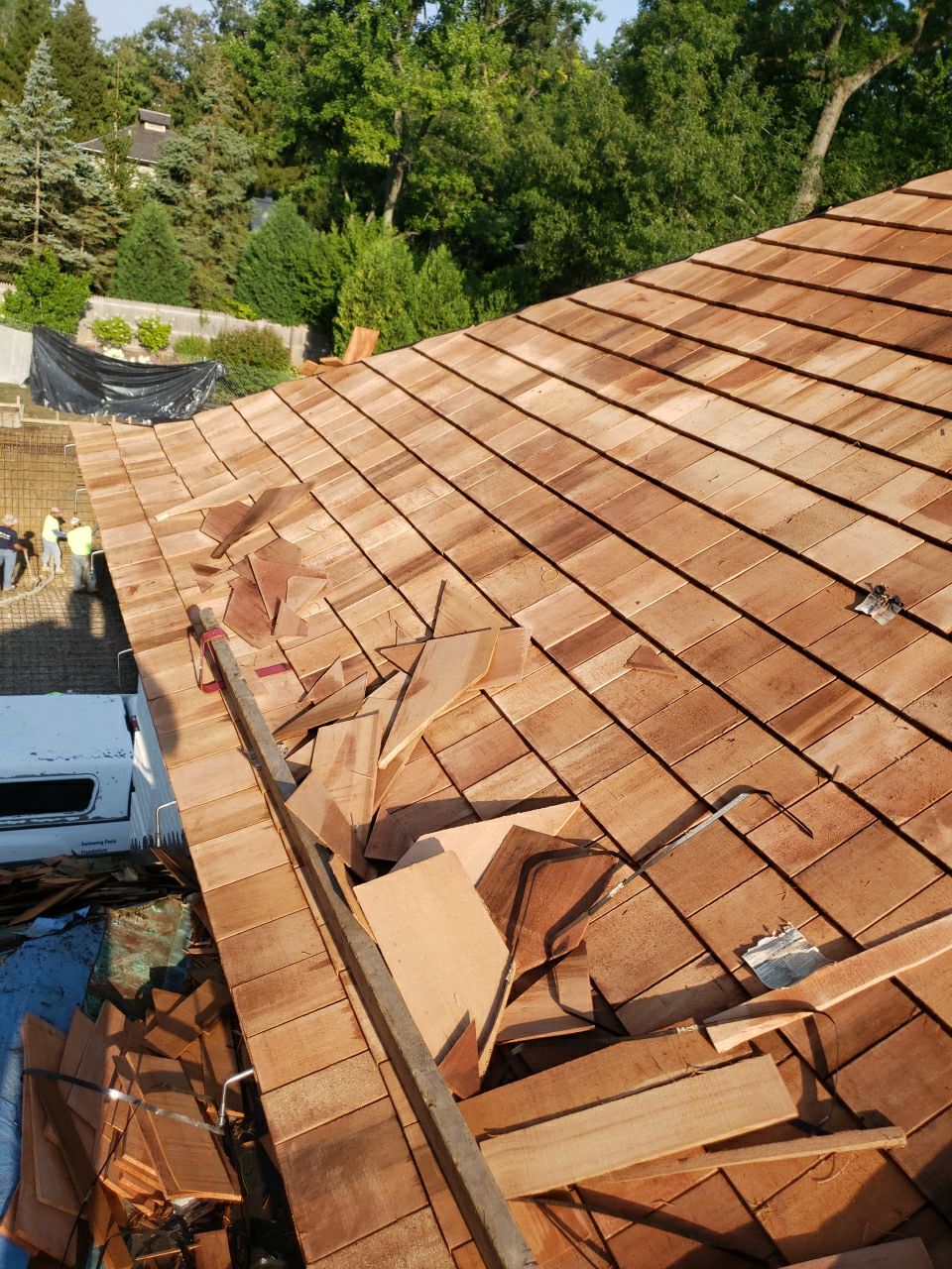 Cedar Shake Roof Replacement with Half Round Copper Gutter Installation  by Custom Installations, Inc.