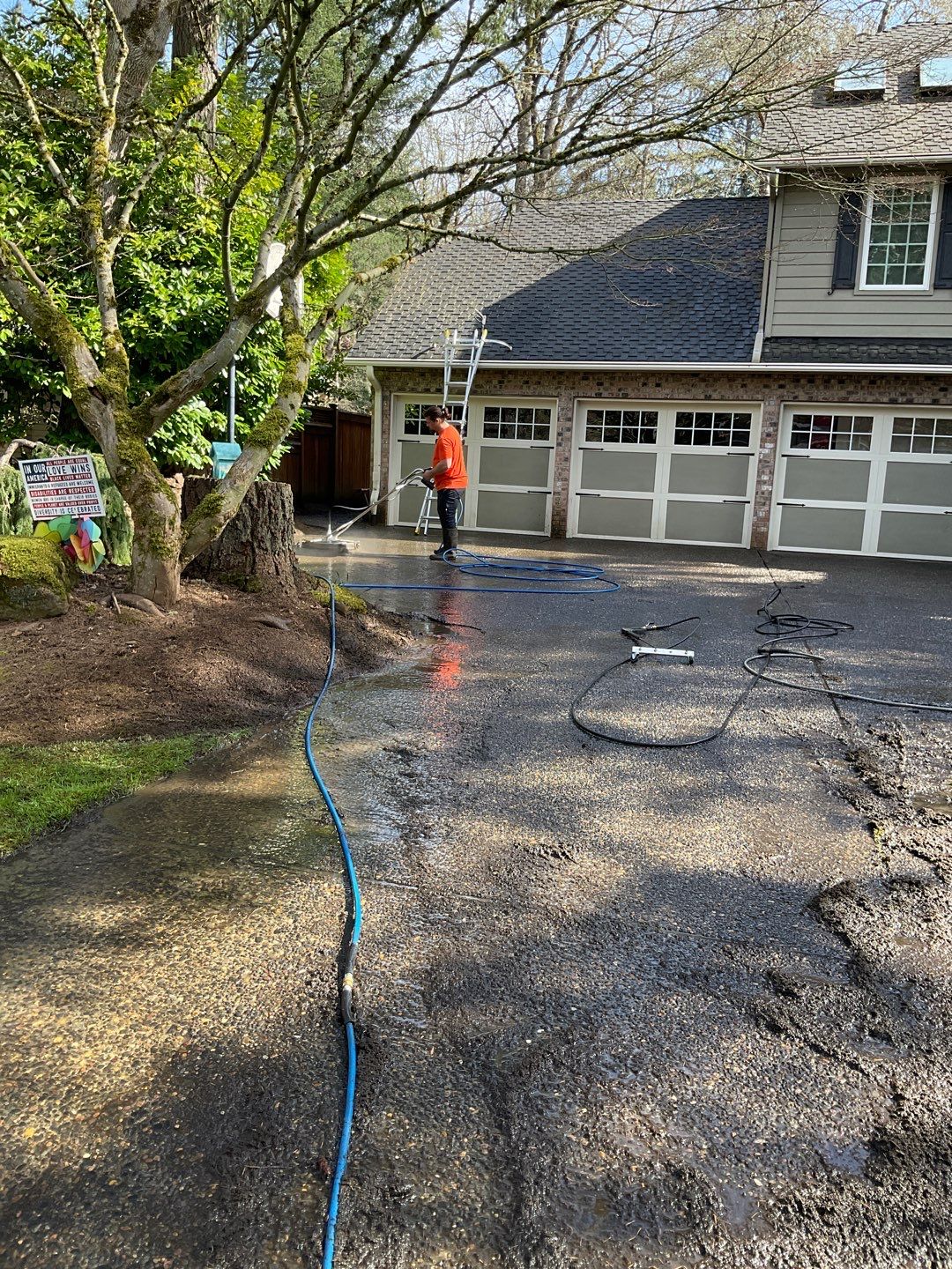 Roof Treatment and Driveway Wash Using Biocide by Willamette Outdoor Wash LLC