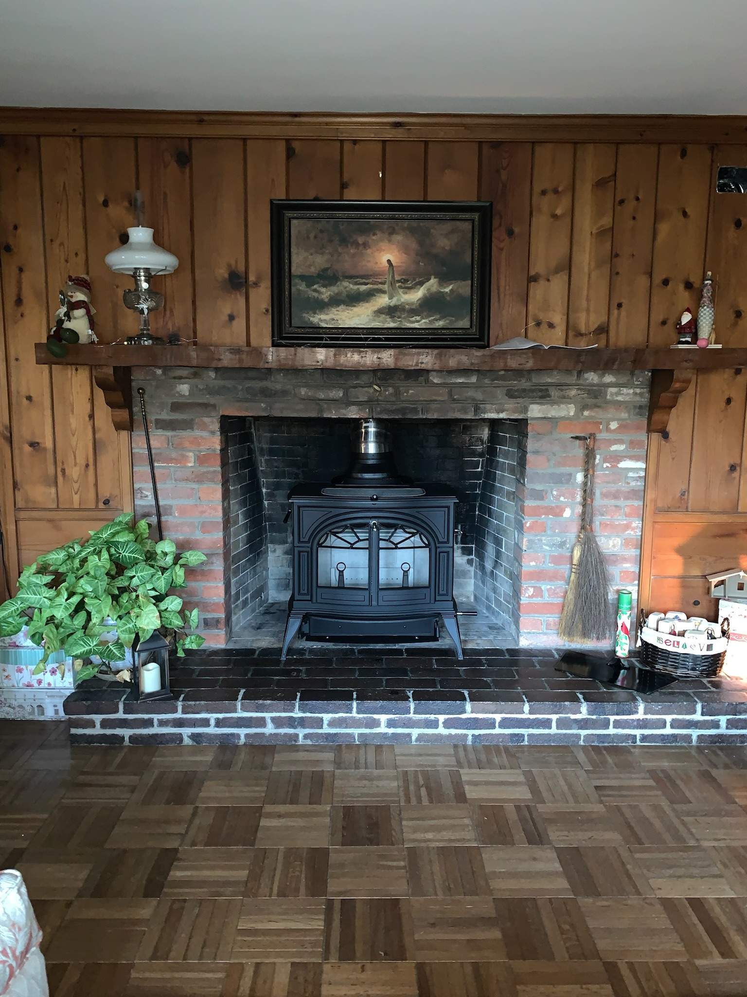 Wood Stove Alcove in Chesapeake by Premier Chimney and Roofing