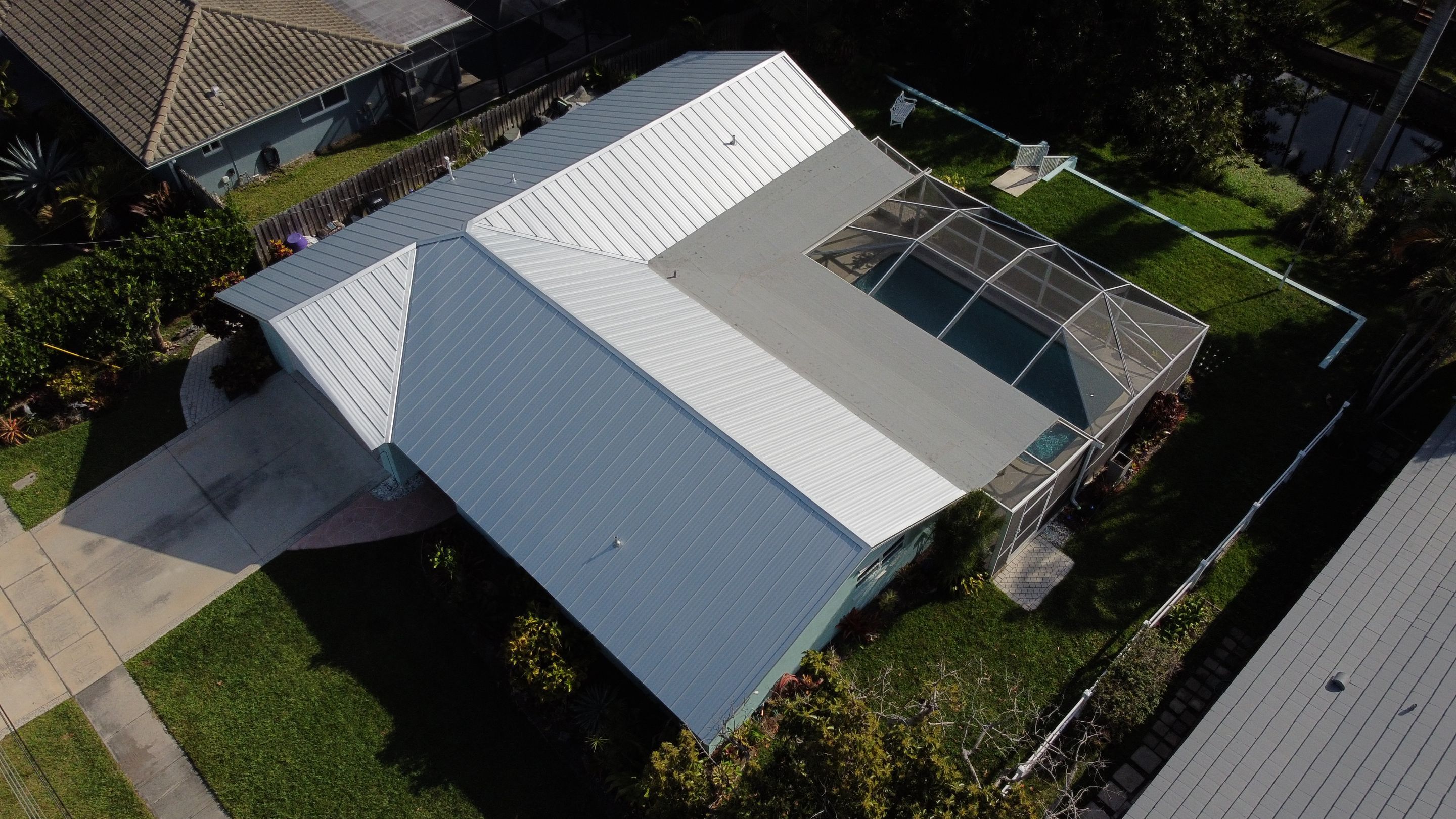 Residential Roofing Installation using 1" Nail strip metal roof by BLUES BROTHERS ROOFING