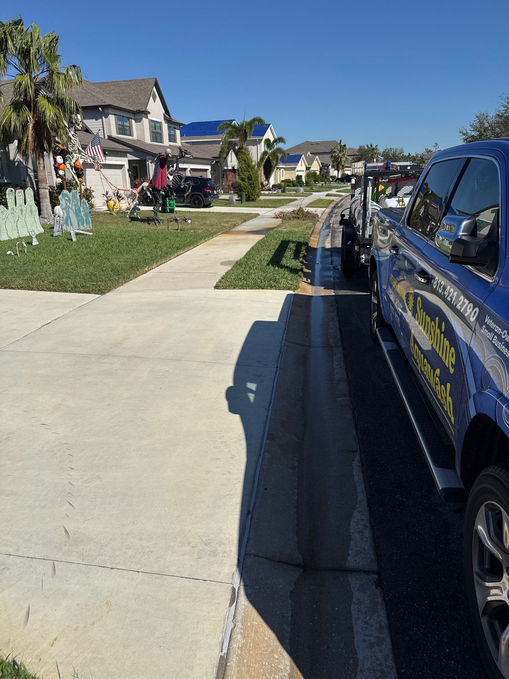 Comprehensive Concrete and Vinyl Fence Cleaning in Willow Walk Community, Palmetto, FL by Sunshine AquaWash