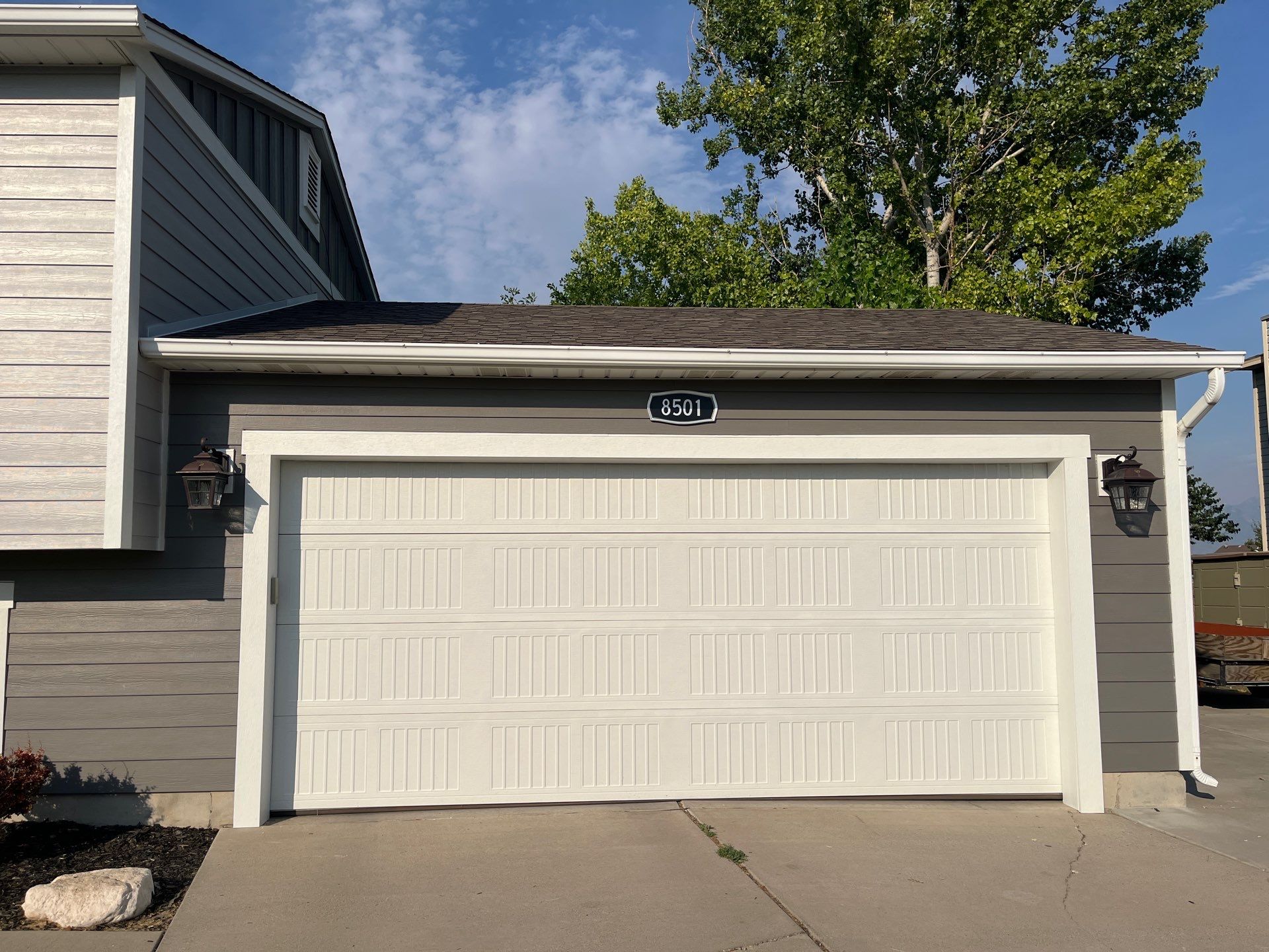Salt Lake City | Mixed Profile Hardie Upgrade | Arctic White & Iron Gray by Ideal Siding Utah