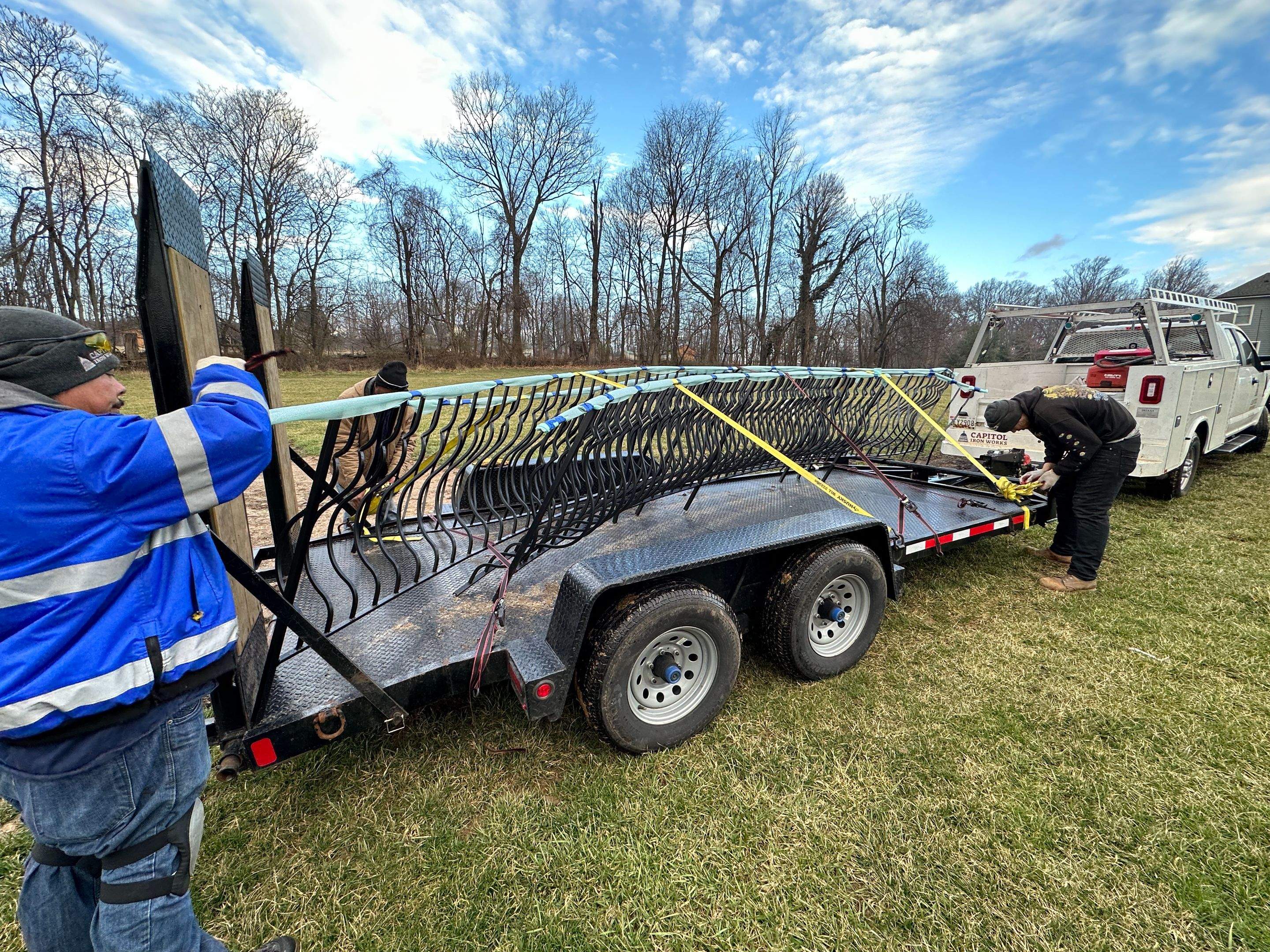 Ornamental Exterior Stair Railings – Custom Slate Surface Mount – Ijamsville, MD by Capitol Iron Works