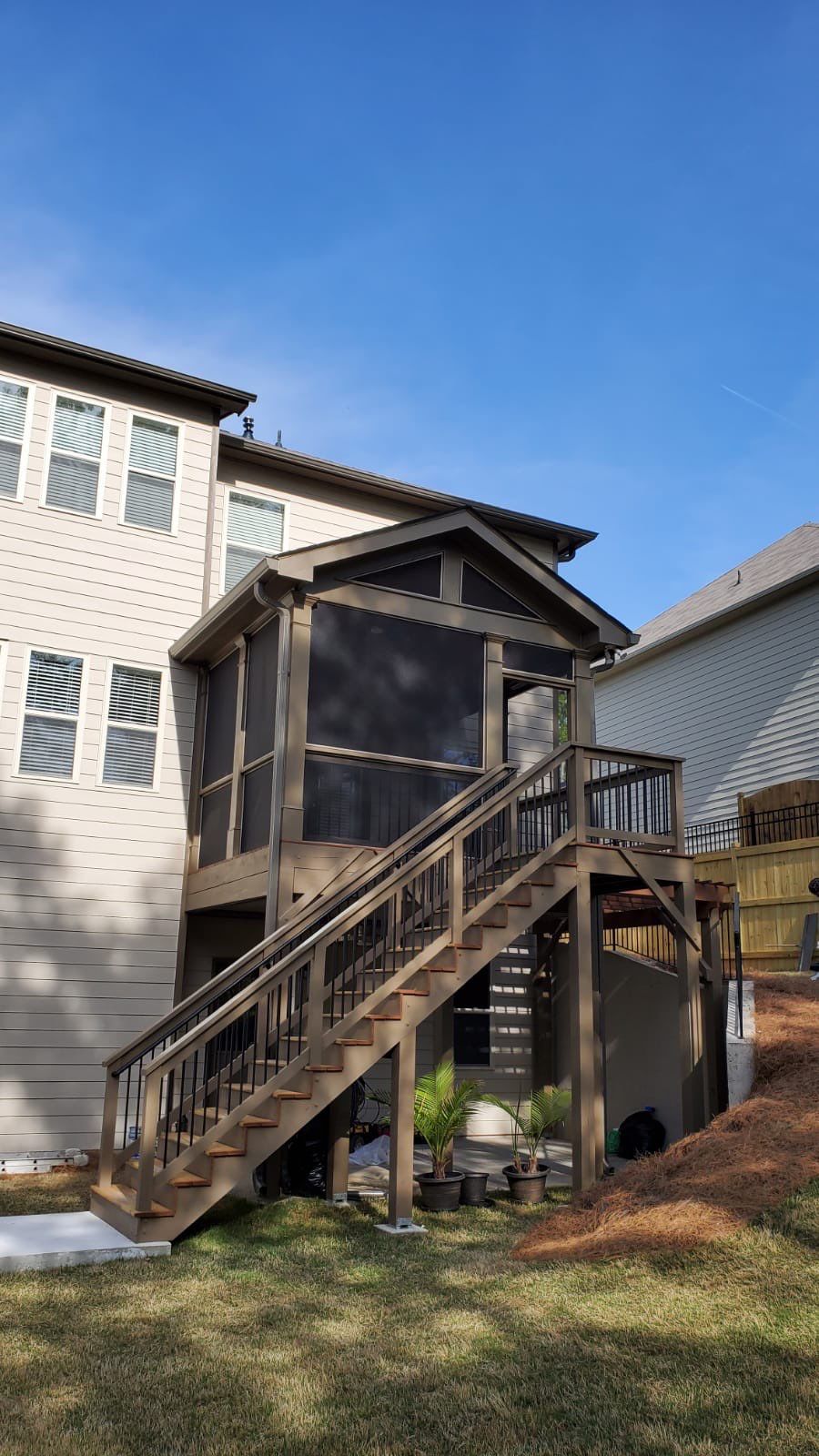 Elevated Screened-In Porch and Custom Deck Installation in Canton by Swift Home Renovations