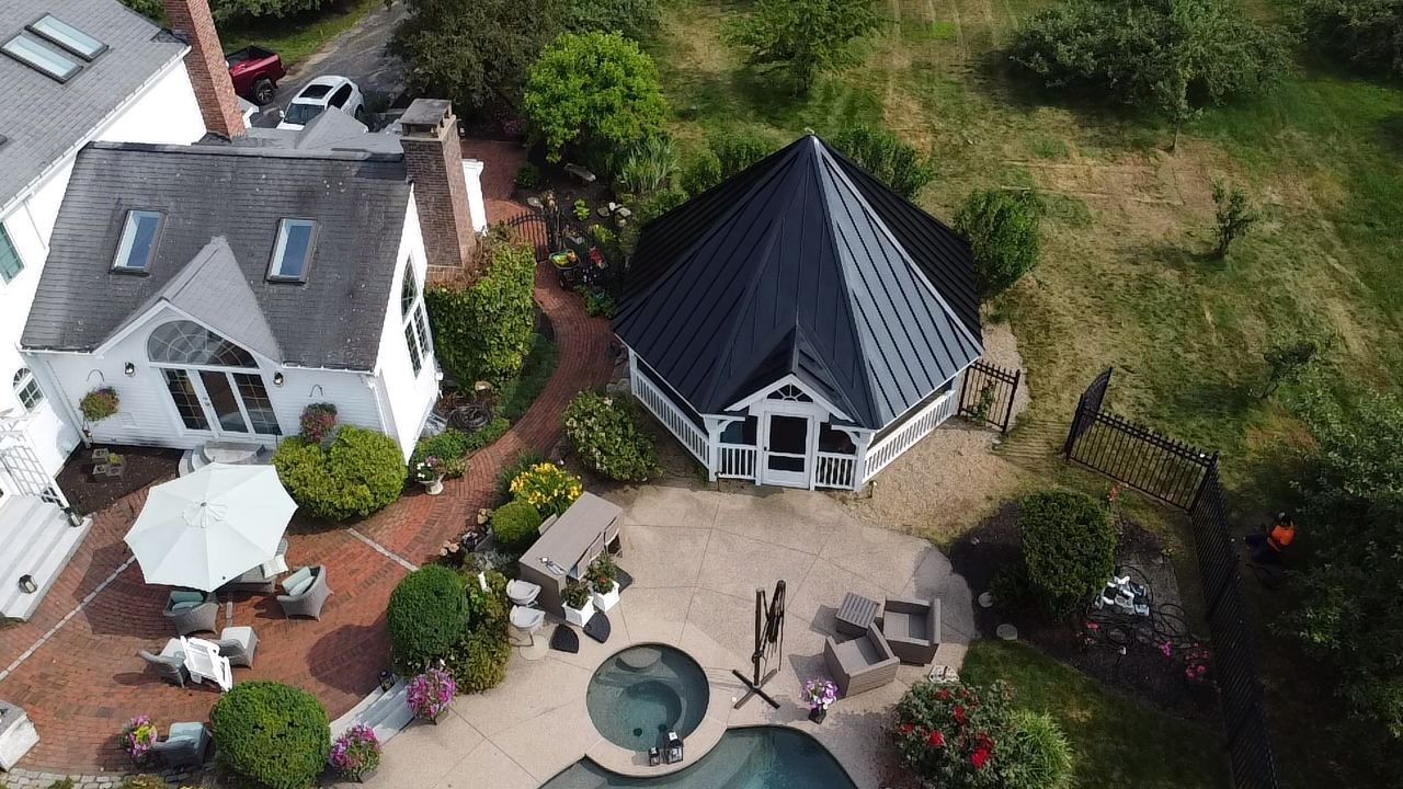 Standing Seam Black Metal Roof- Gazebo by Loyalty Exterior Solutions 