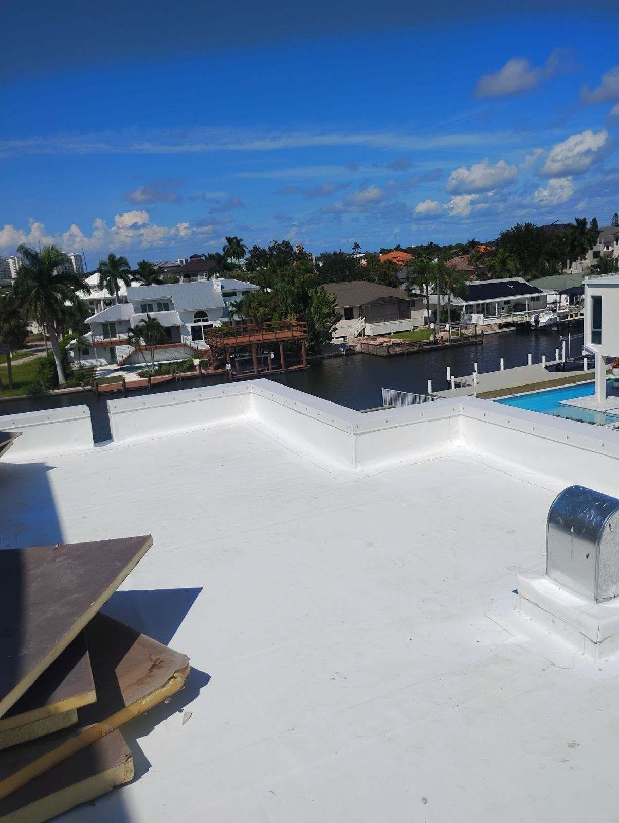 Residential Install of Flat TPO by International Roofing