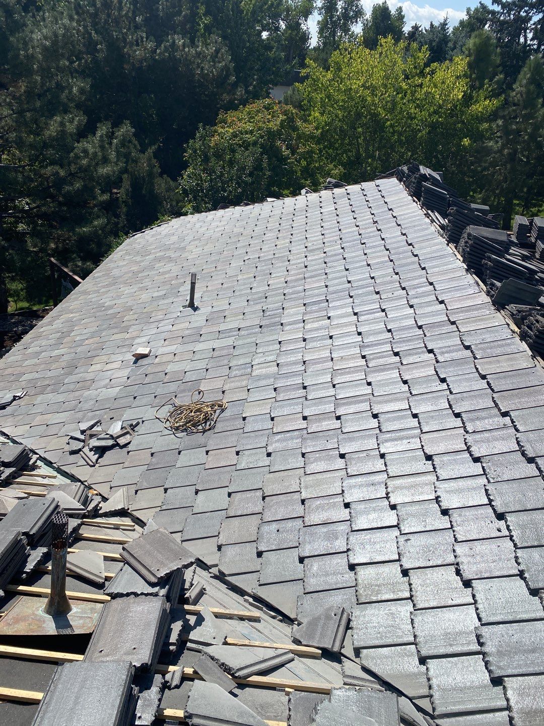 Residential Roofing Installation using Bartile Slate by A to Z Roofing