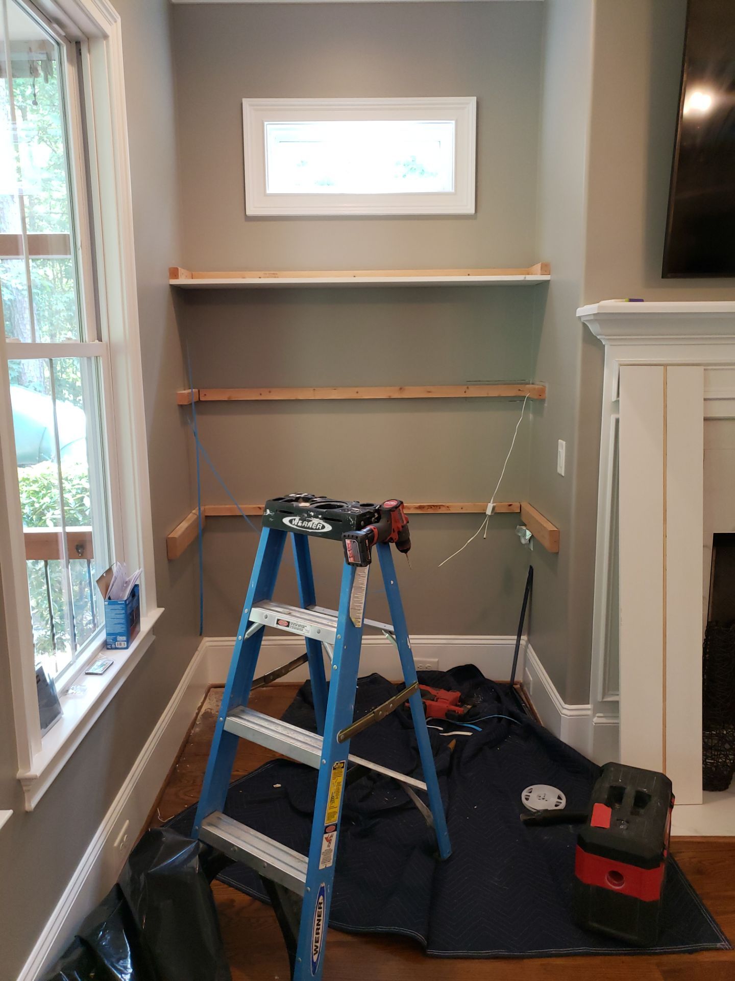 Fireplace Transformed! Custom Cabinets by A Step Above Handy LLC