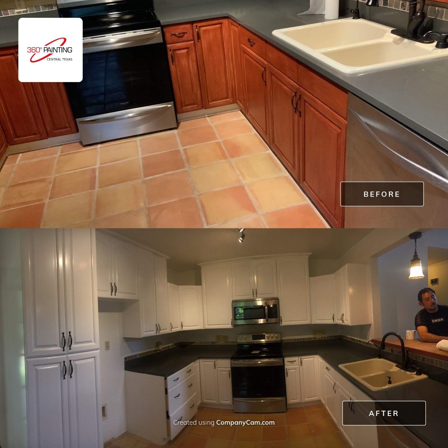 From Dull to Dazzling: A Kitchen Cabinet Painting Marvel by 360 Painting Central Texas