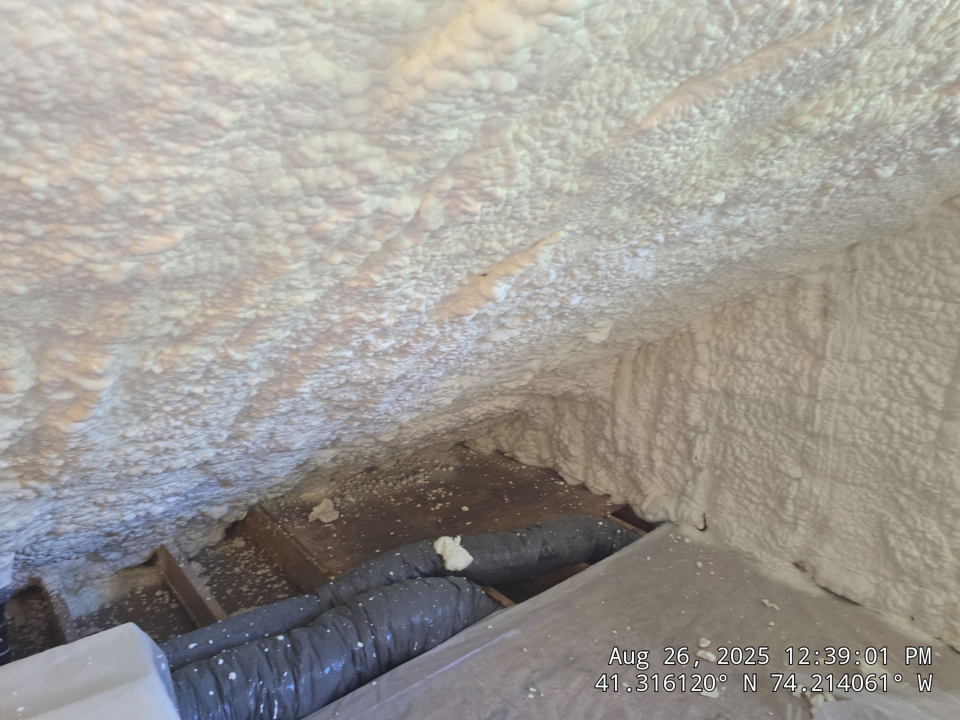 Attic Insulation using open cell spray foam by NYS Foam & Energy