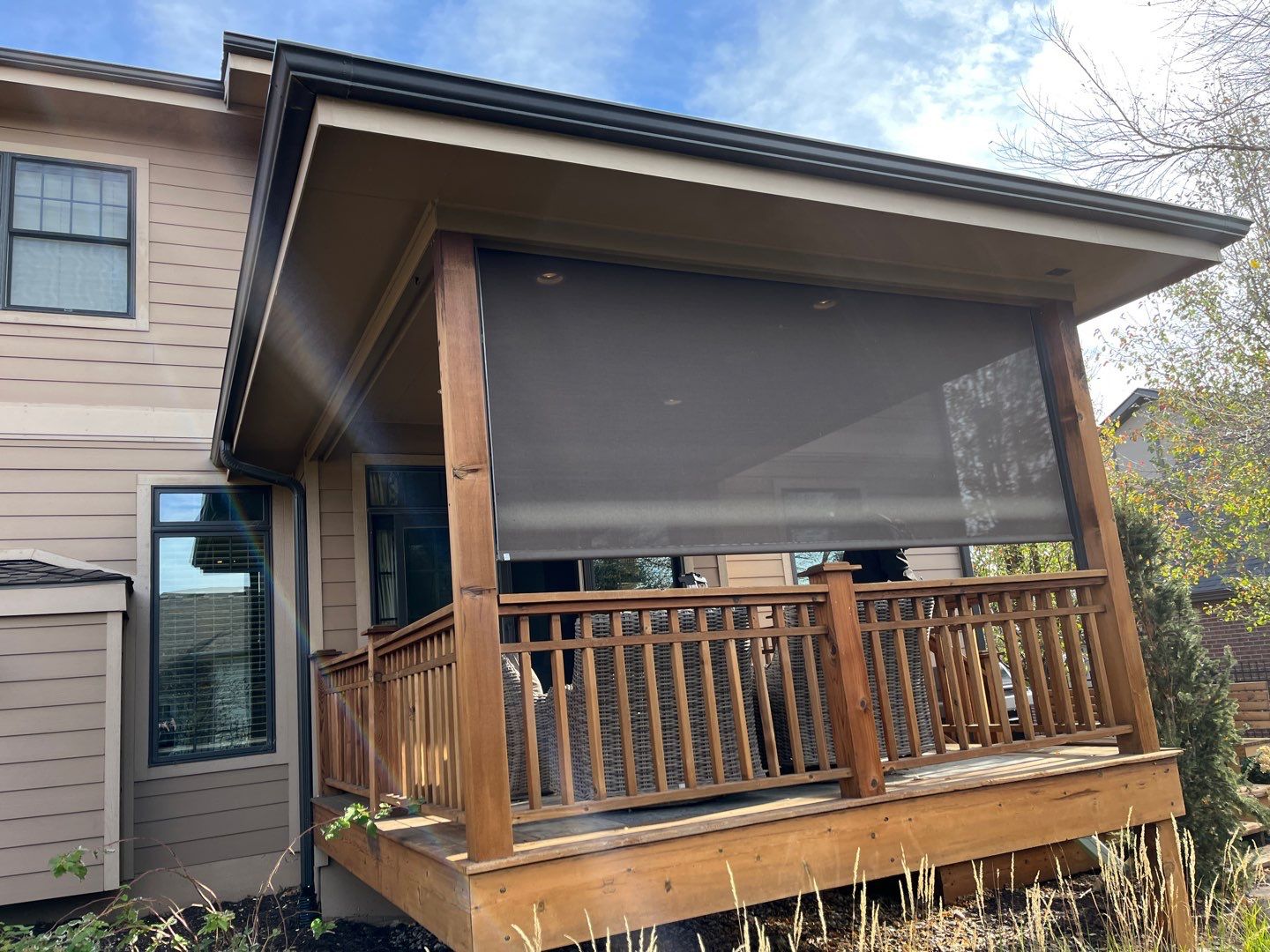 Outdoor Patio Shades using Exterior Screen Shades by Insolroll by Custom Blinds & Design