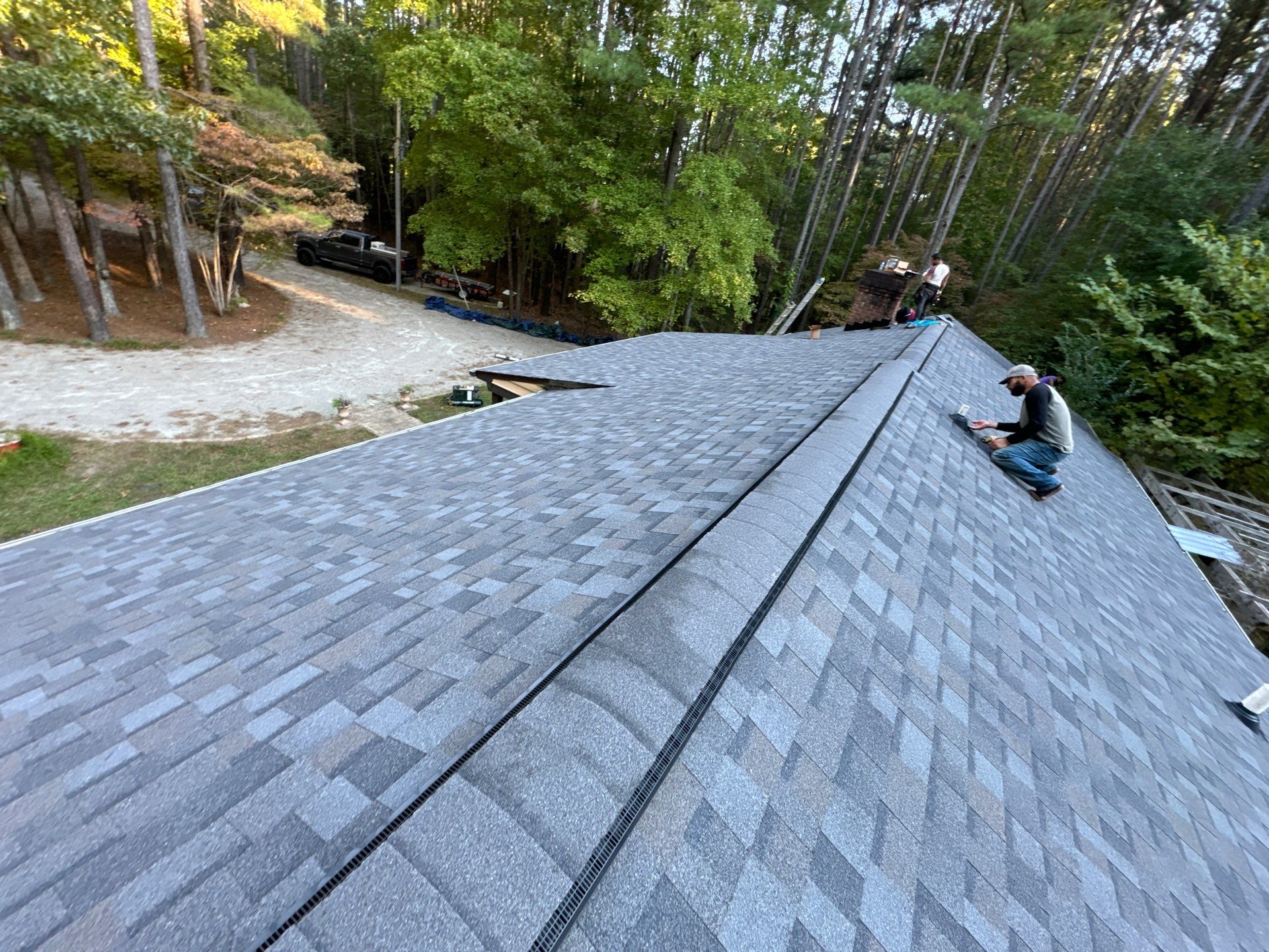 Architectural Shingle Roof Replacement and Chimney Flashing in Amelia Court House by Cade Construction