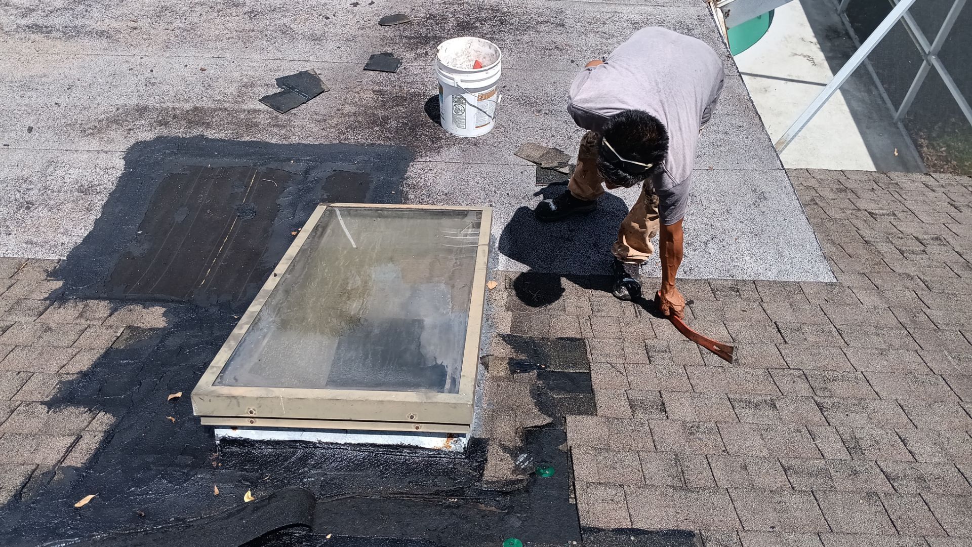 REPLACE NON APPROVED SKYLIGHT ALONG WITH CLOGED GUTTER by Morton Roofing, Inc.