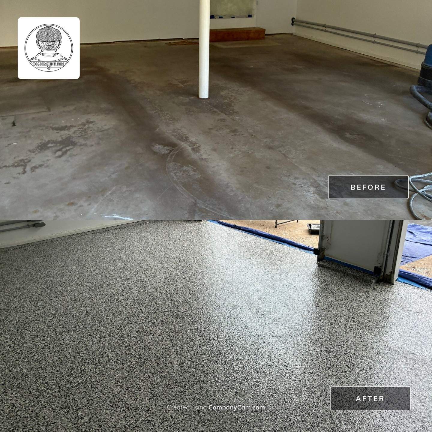 Beautiful Concrete Floor Coating in Domino by DiGiorgi Roofing and Siding Inc