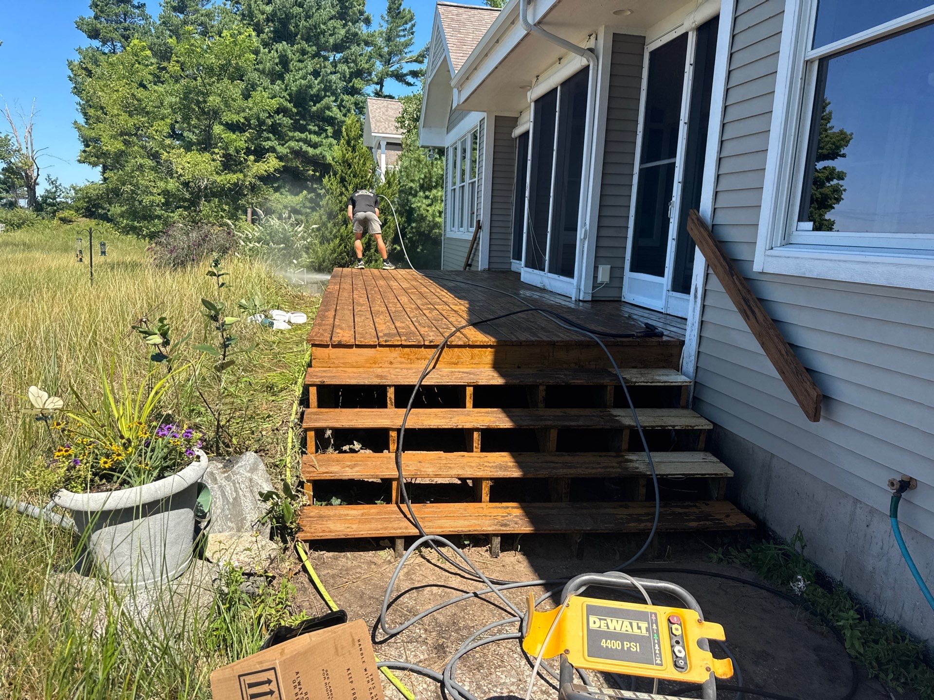 Coastal Deck Pressure Washing and Protective Staining in Whitehall by Gordon Painting
