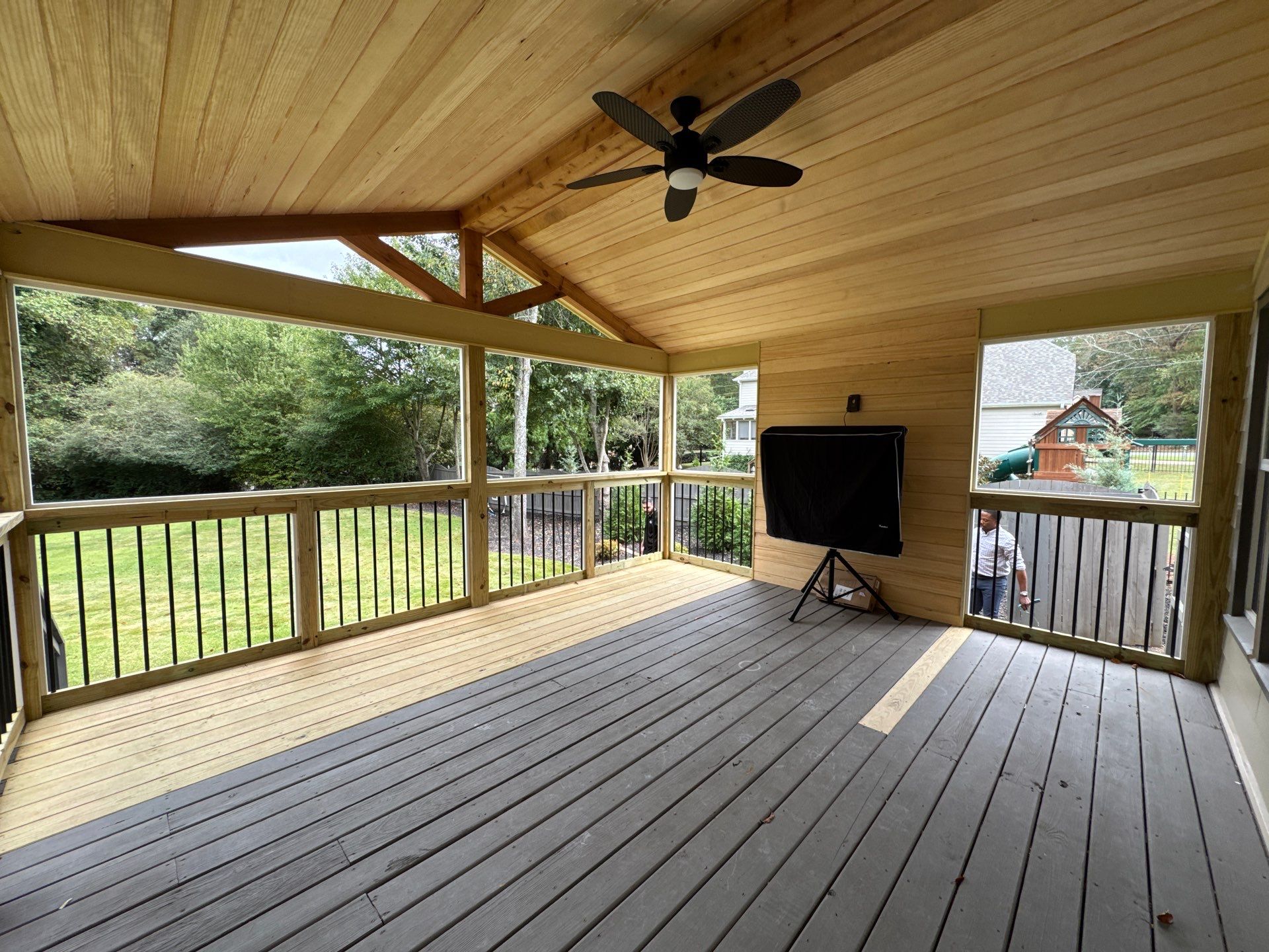 Custom Multi-Level Composite Deck and Screened-In Porch in Marietta by Swift Home Renovations