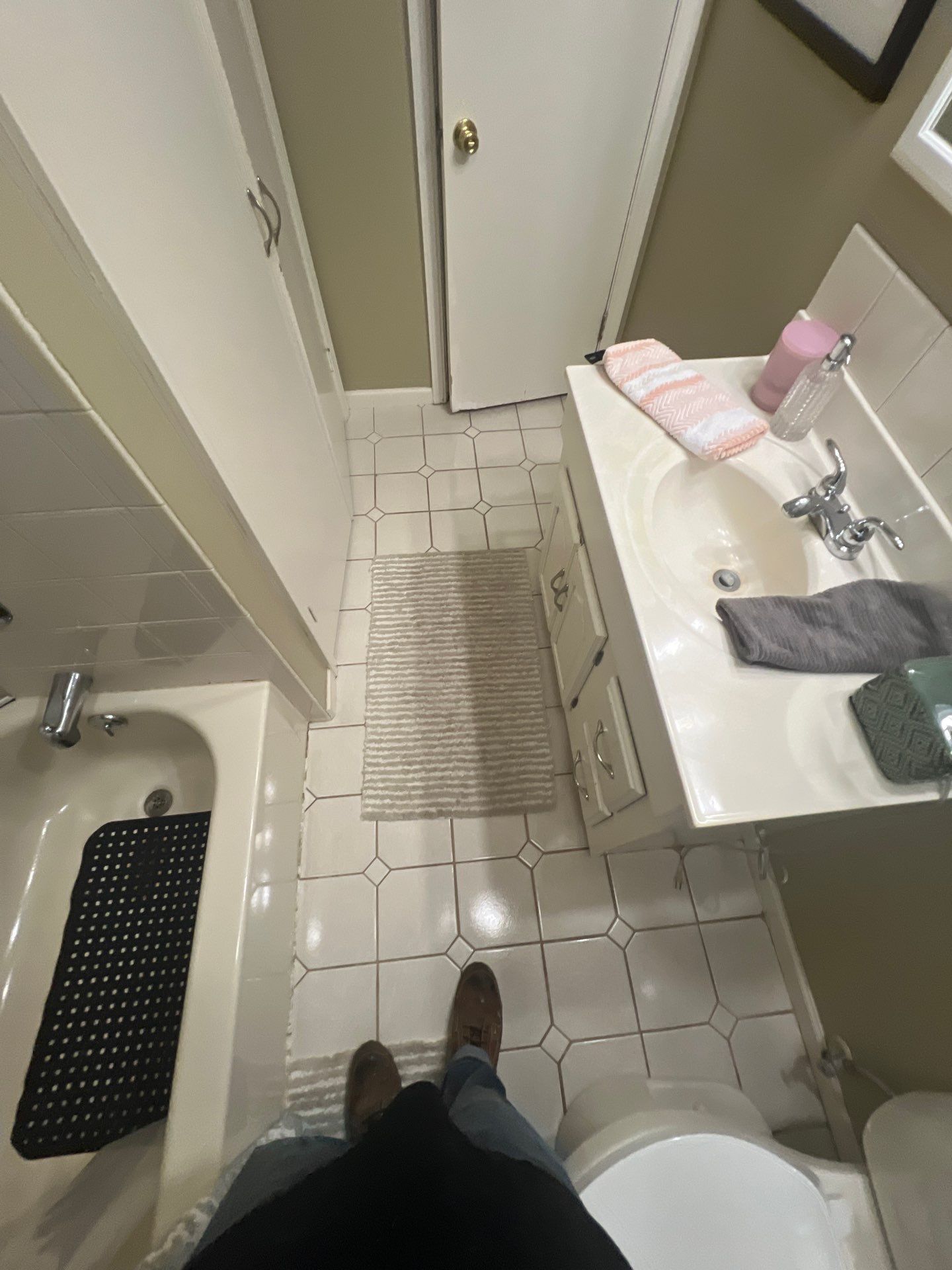 Full bathroom with custom tile by The Shower Company
